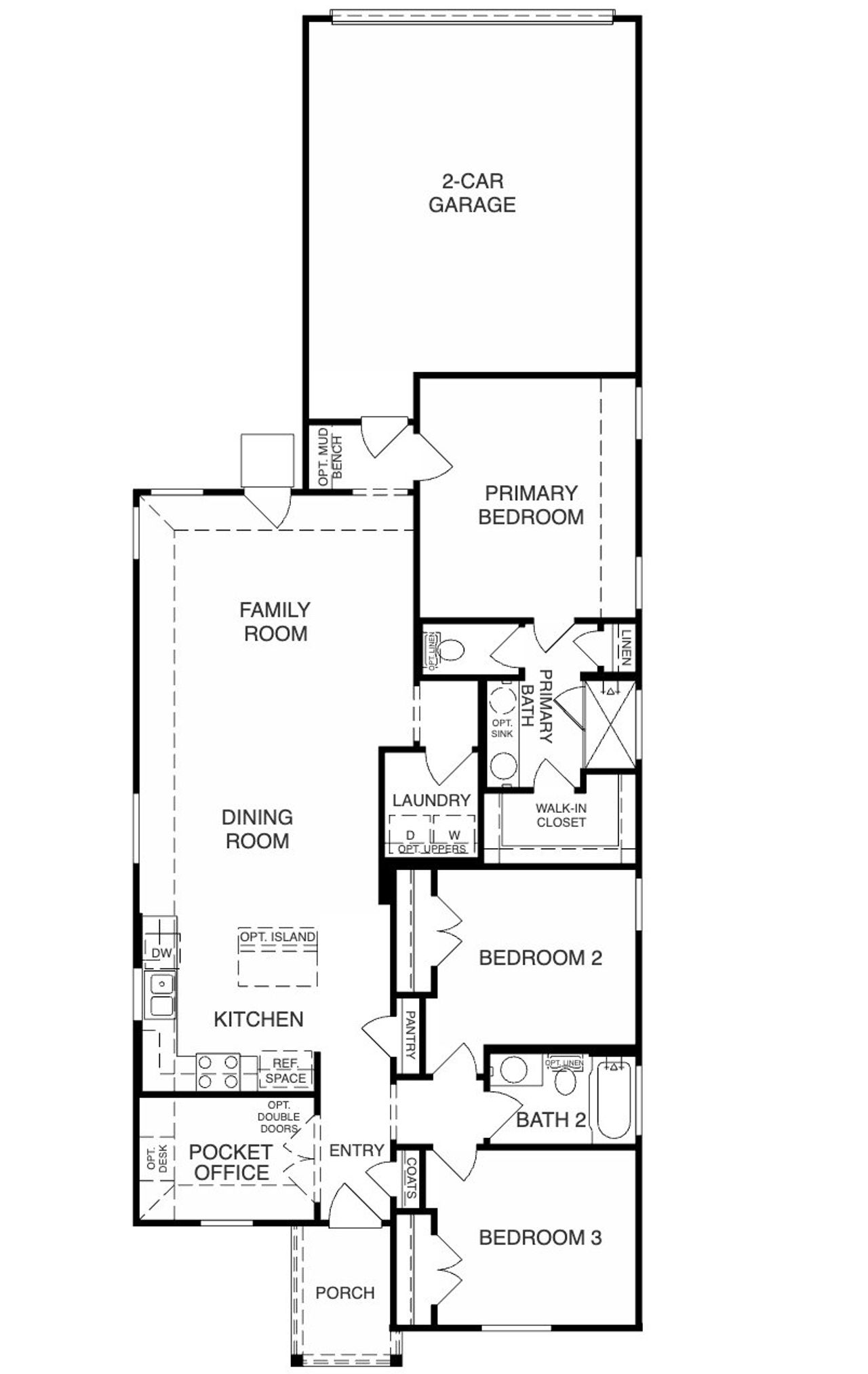 2D floor plan layout of this home in Sage Hollow, Kyle, TX (Image 2).
