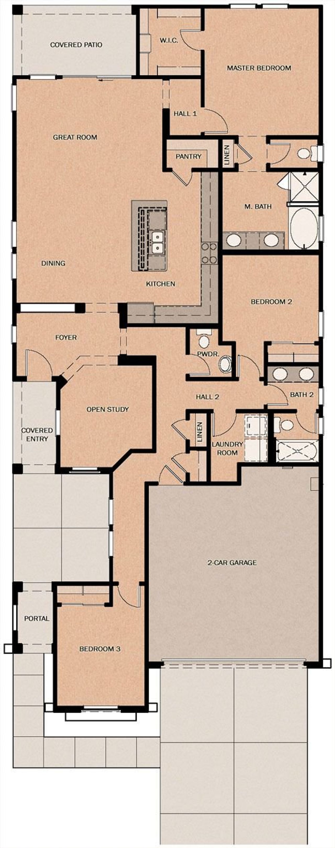 2D floor plan layout of this home in Calistoga at Enclave, Litchfield Park, AZ (Image 2). 2D floor plan layout of this home in Calistoga at Enclave, Litchfield Park, AZ (Image 2).