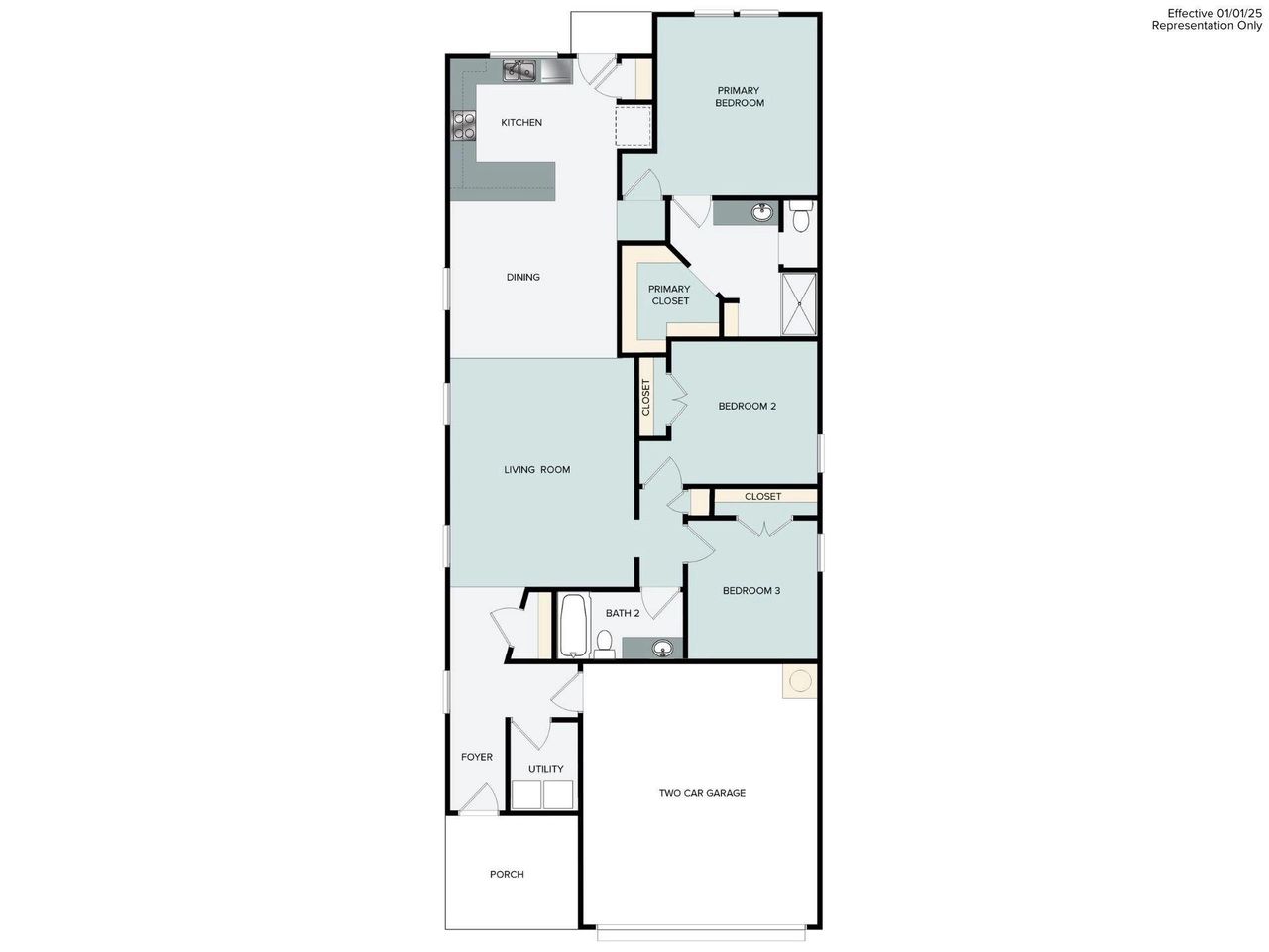 2D floor plan layout of this home in Cloverleaf, Austin, TX (Image 2).
