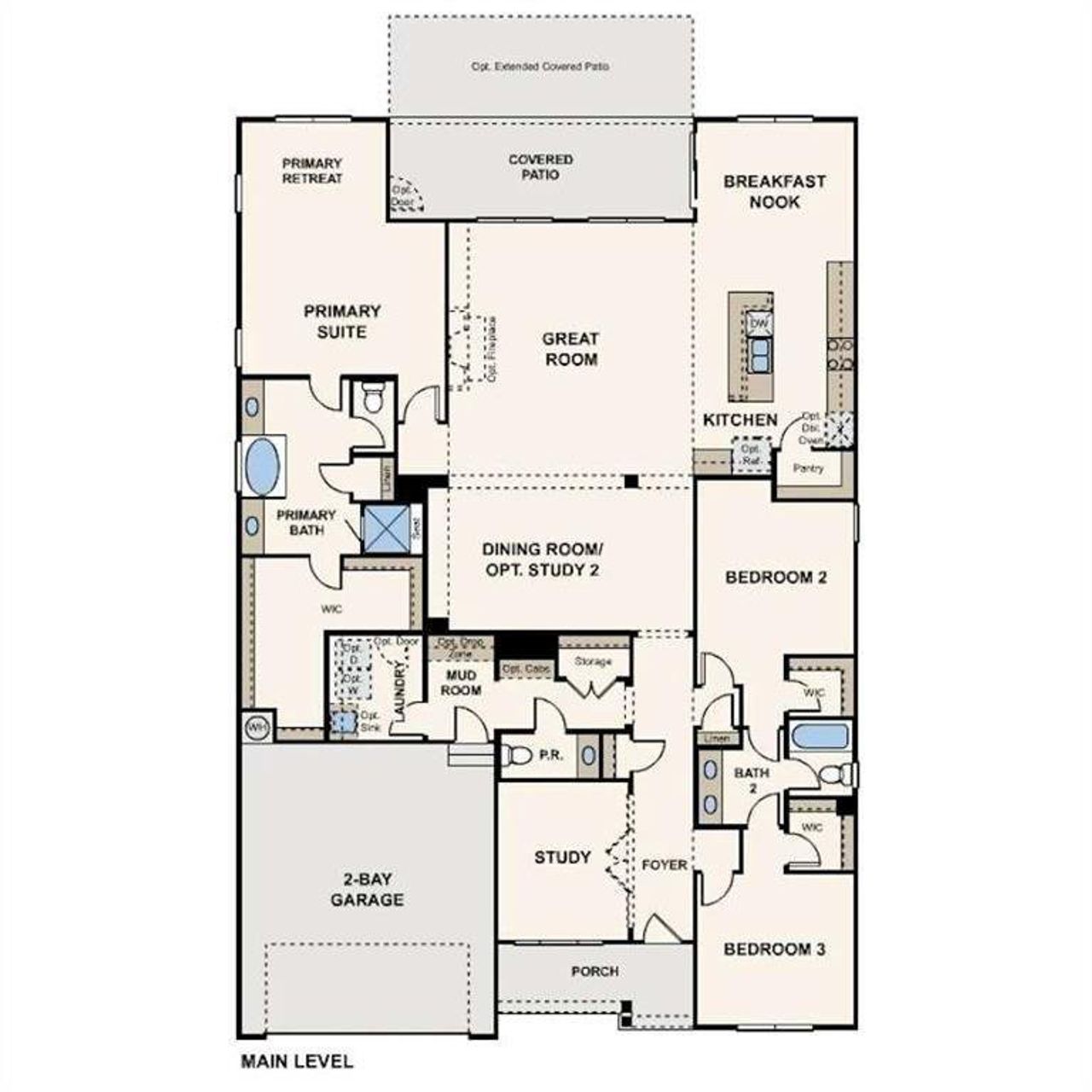 2D floor plan layout of this home in Oakhurst Manor, McDonough, GA (Image 2).