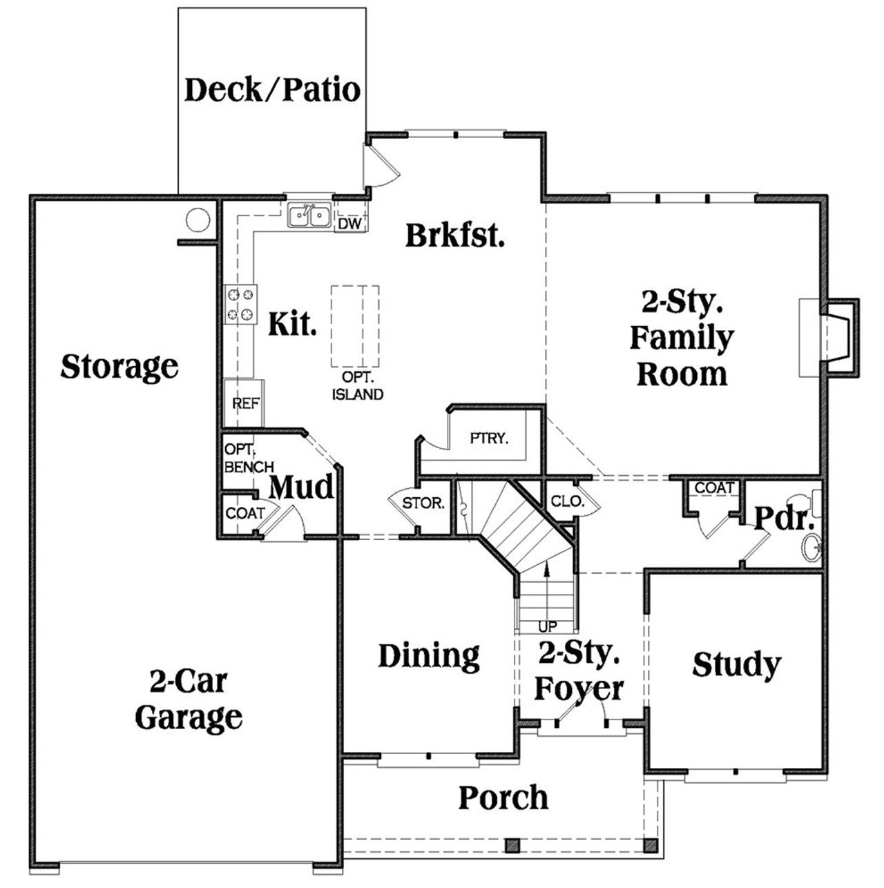 2D floor plan layout for the (GA)The Grayson | Front Entry by Reliant Homes in Woodland Hills, Loganville, GA (Image 2).