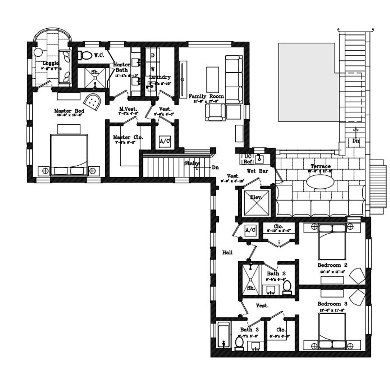 2D floor plan layout for the Villas by MG Developer in The Village at Coral Gables, Coral Gables, FL (Image 2).