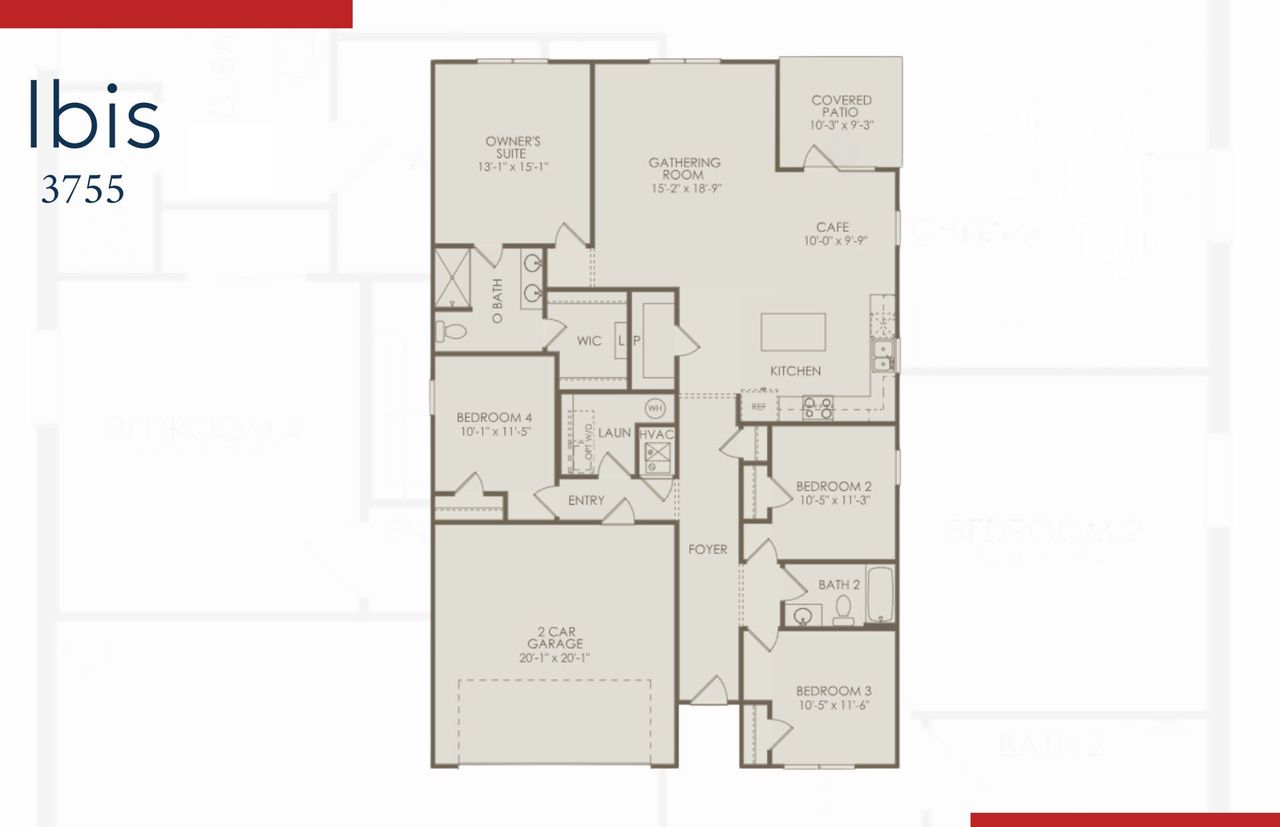2D floor plan layout of this home in Arcadia, Myrtle Beach, SC (Image 2).