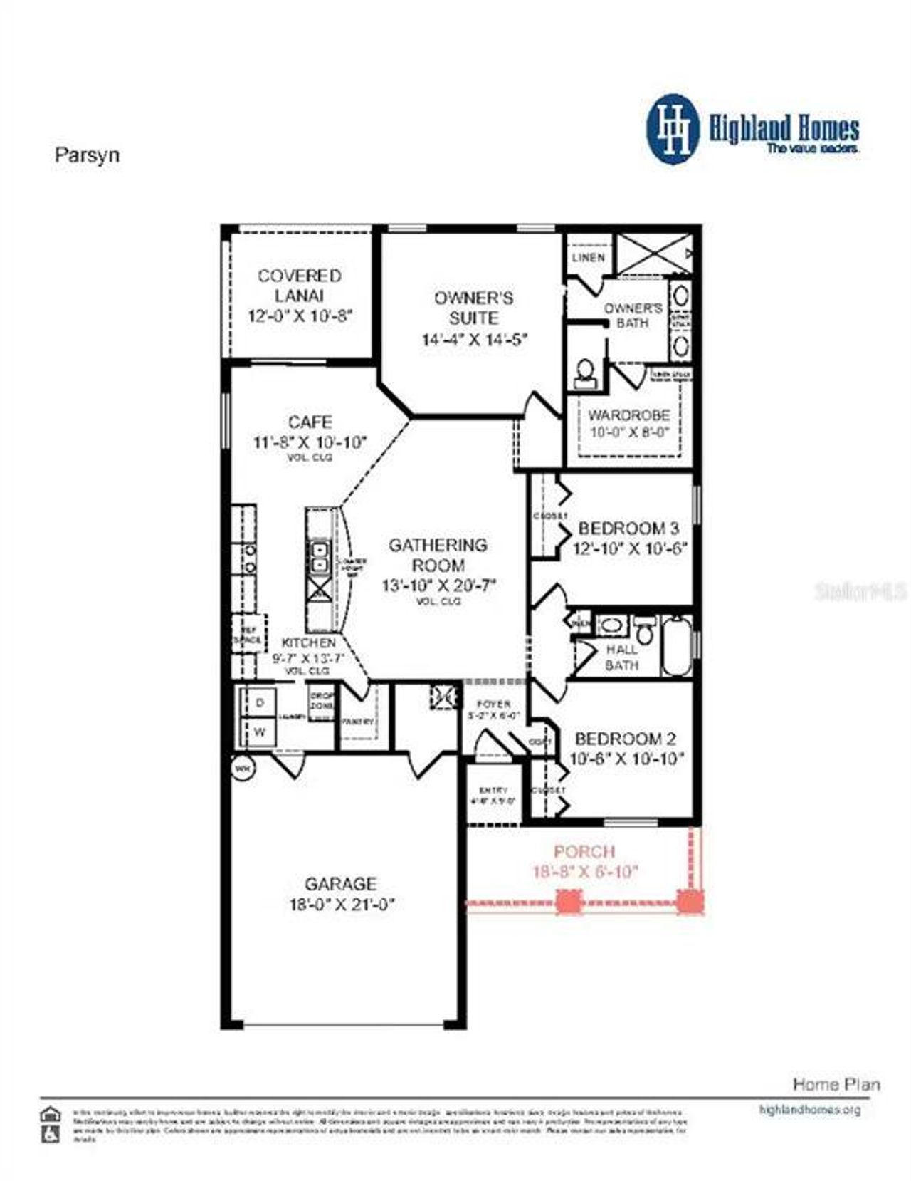 2D floor plan layout of this home in Lakeside Preserve, Lakeland, FL (Image 2).