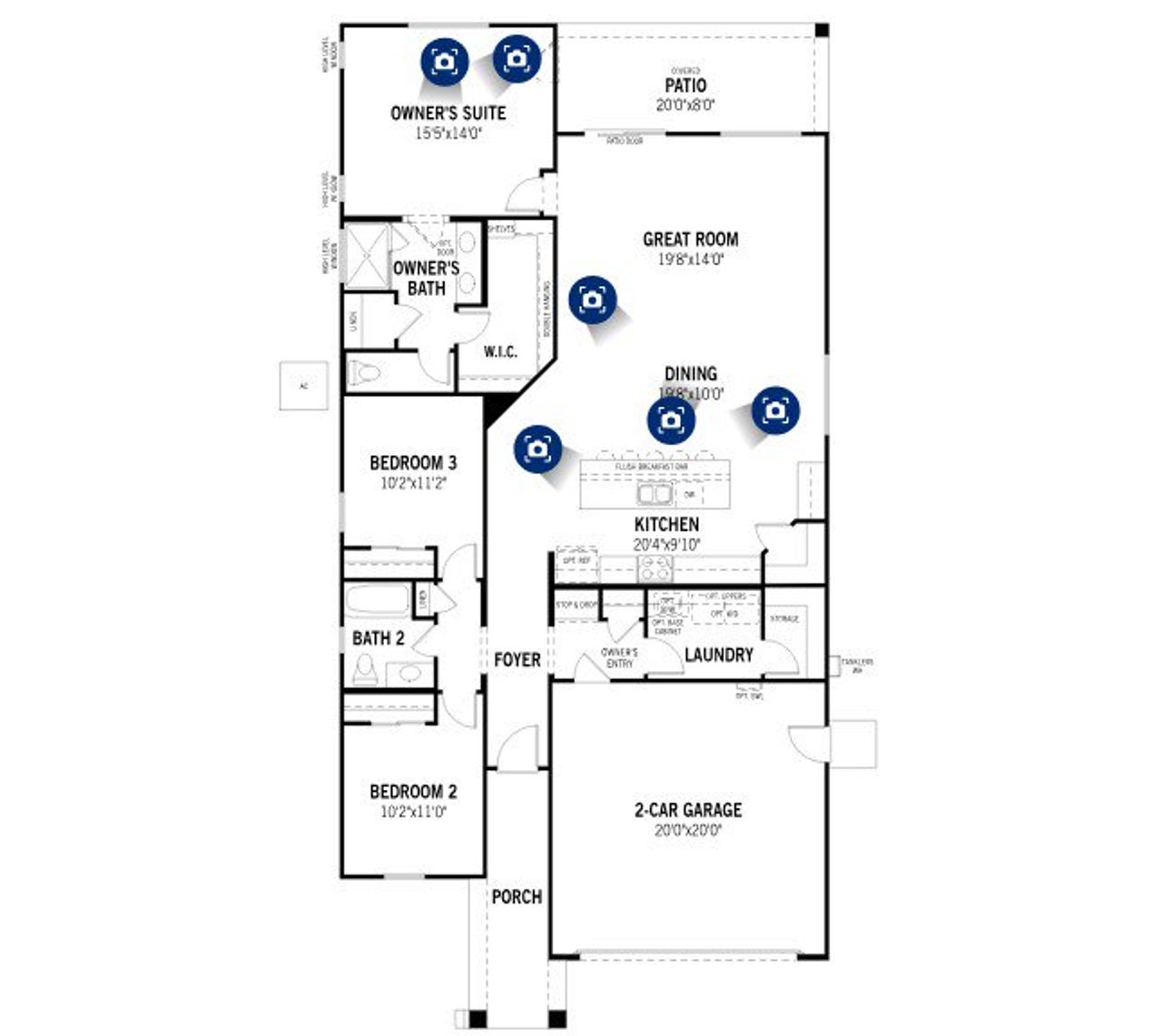 2D floor plan layout of this home in Empire Pointe, Queen Creek, AZ (Image 2).
