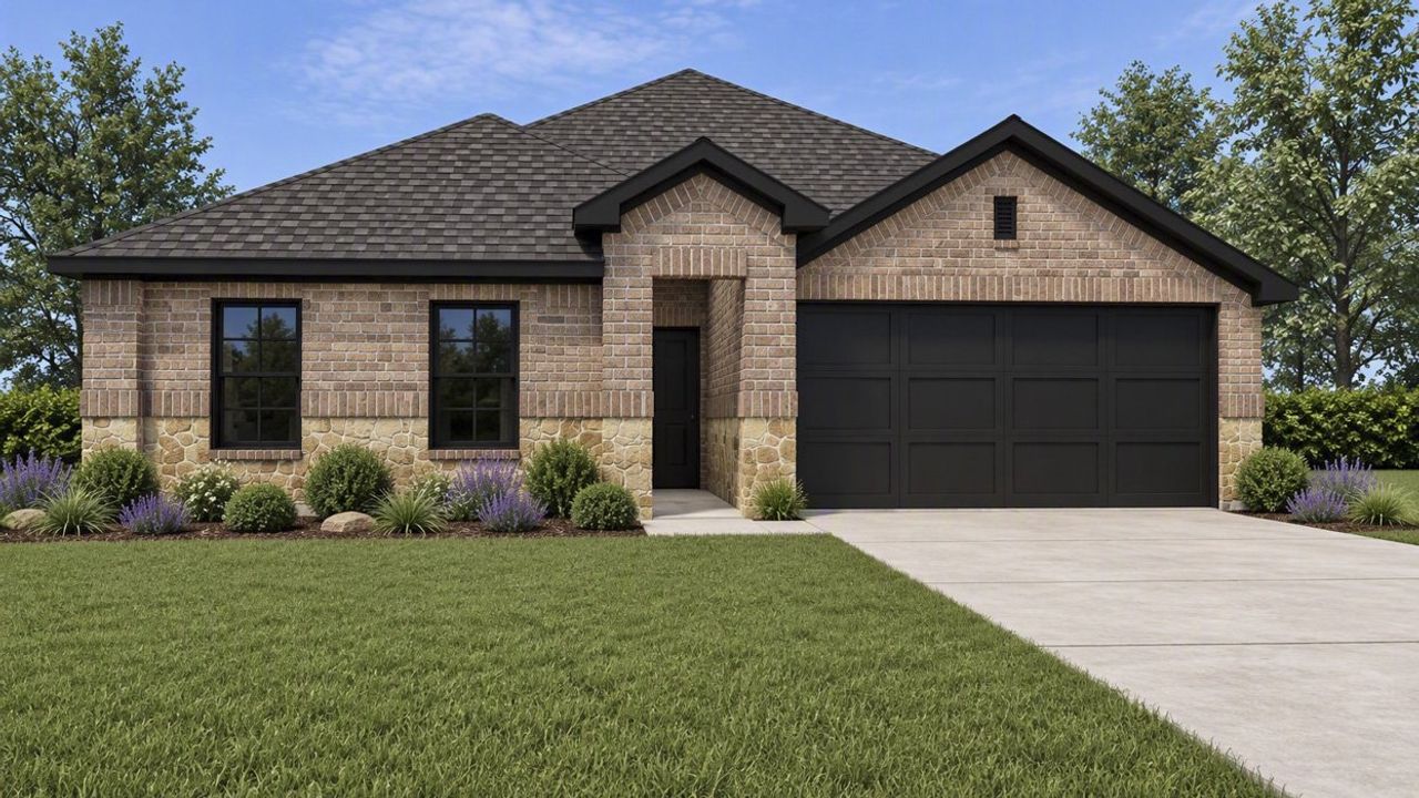 Representative exterior photo of a completed home built from the Bellvue by D.R. Horton in Cottonwood, Dorchester, TX (Image 2).