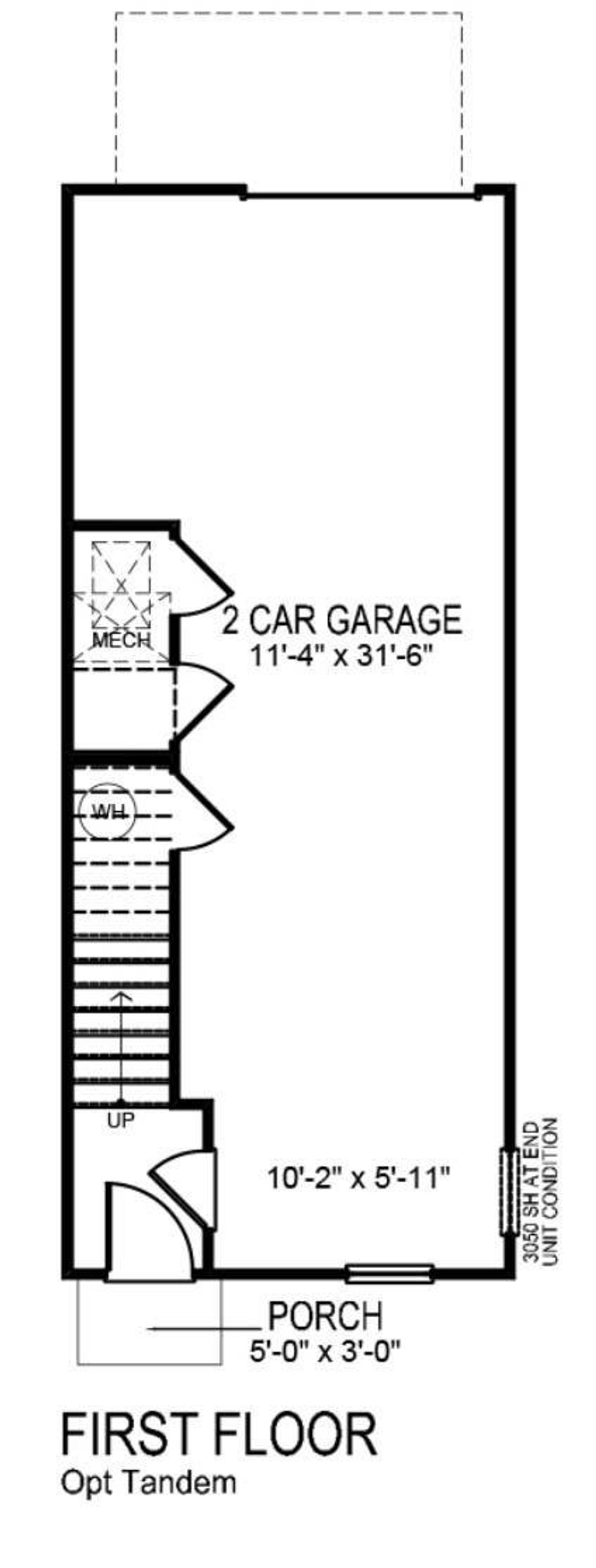 2D floor plan layout of this home in Kingman Townhomes, Charlotte, NC (Image 2).