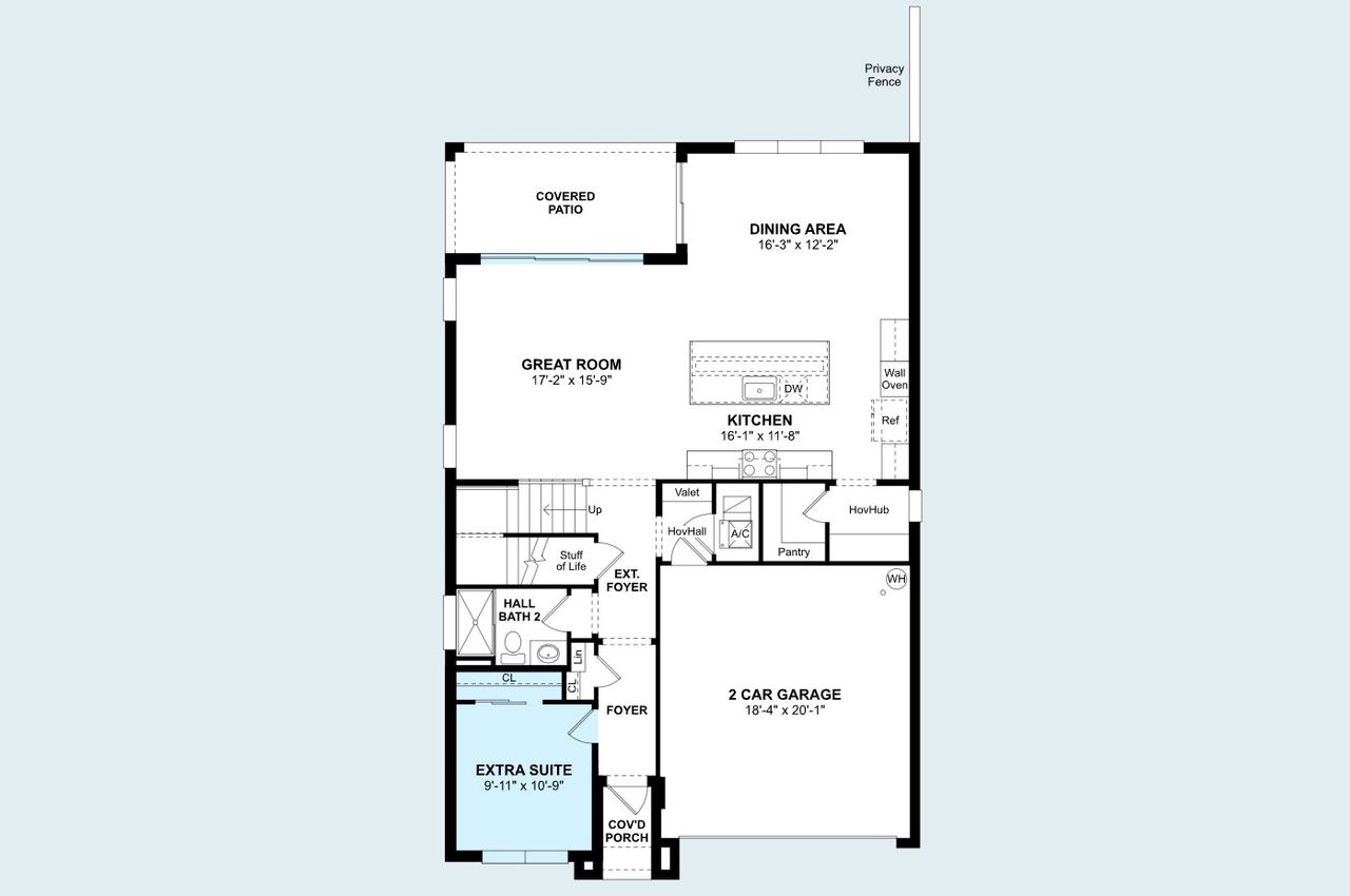 2D floor plan layout of this home in Parkside at Tuttle Royale, Royal Palm Beach, FL (Image 2).