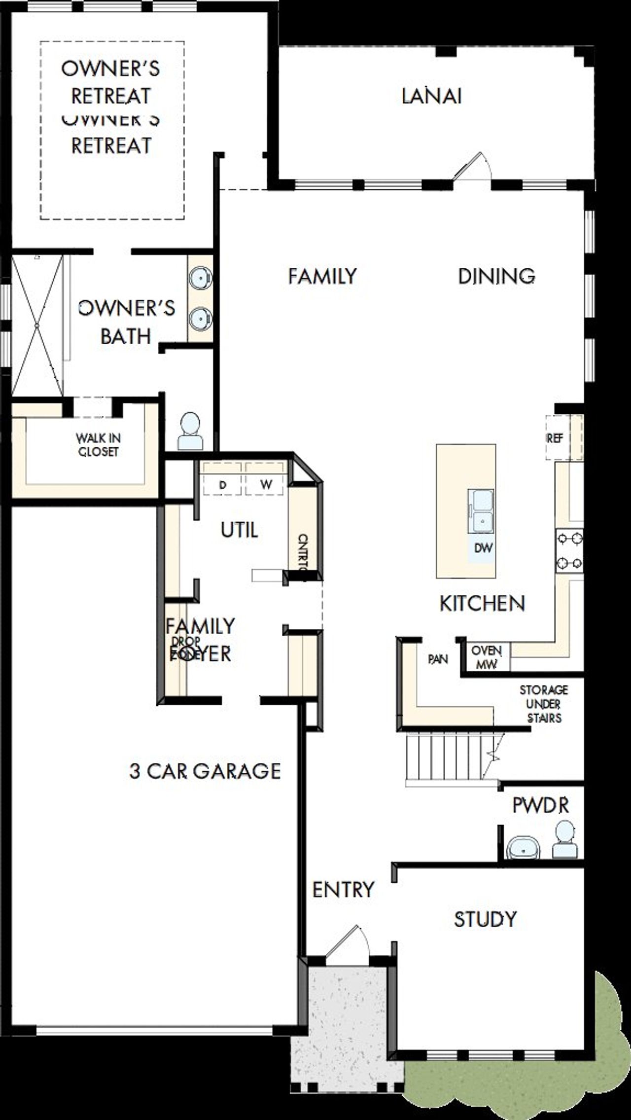 2D floor plan layout of this home in Emerald Landing at Waterside at Lakewood Ranch – Lake Series, Sarasota, FL (Image 2).