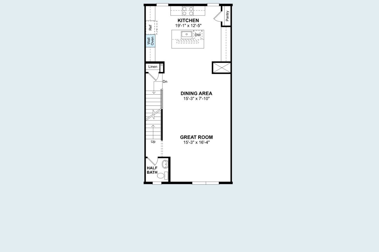 2D floor plan layout of this home in Townes at Northlake, Oviedo, FL (Image 2).