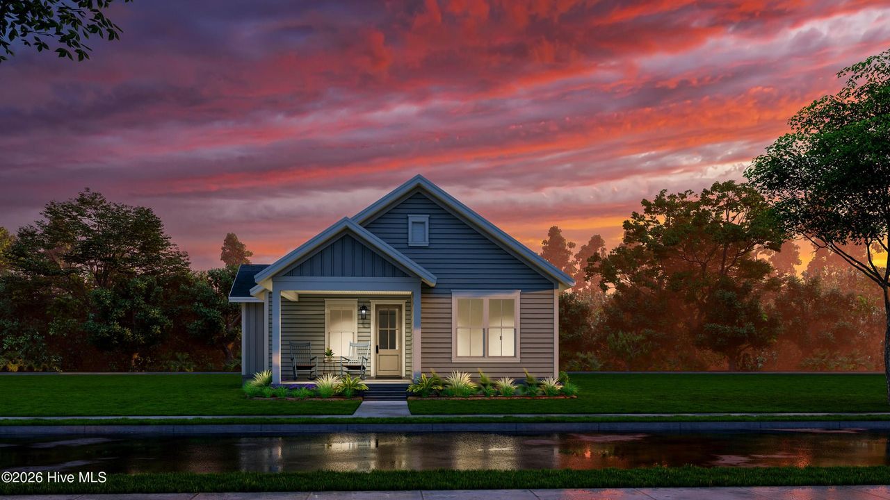 Front exterior of a new home in Riverlights, Wilmington, NC, highlighting curb appeal (Image 2).