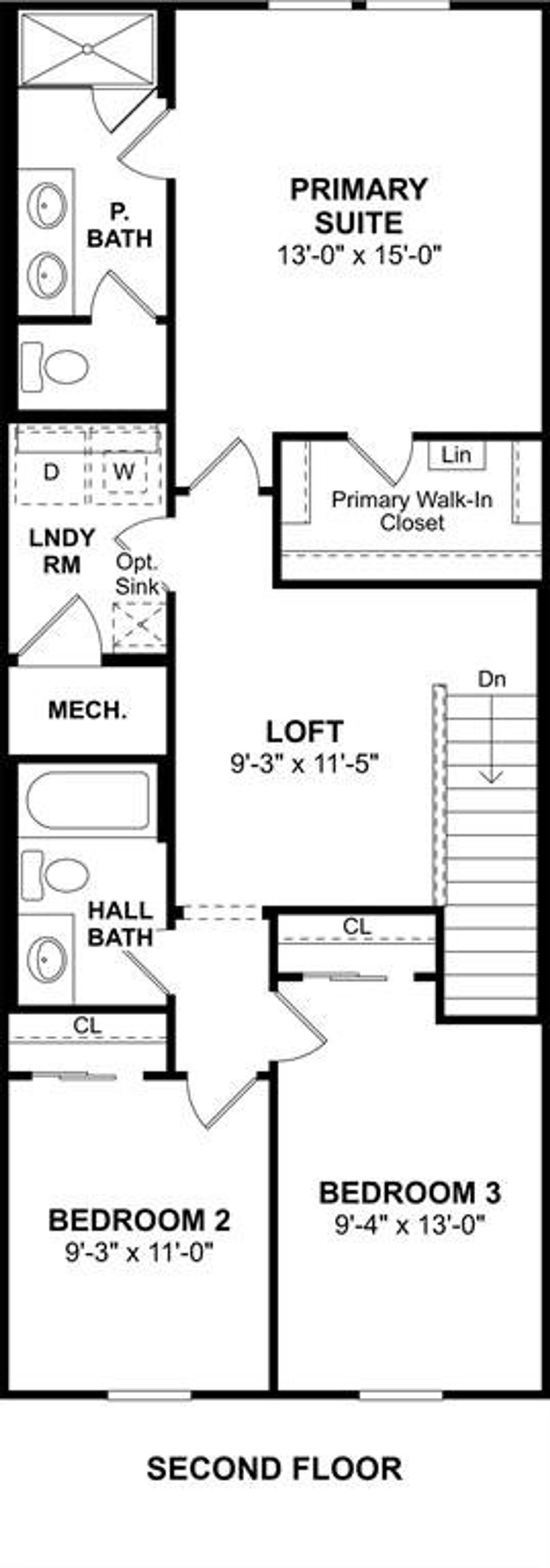 2D floor plan layout of this home in Providence Commons, Providence Village, TX (Image 2).