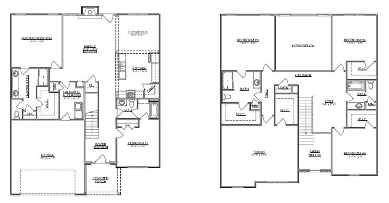 2D floor plan layout for the The Wentworth by Smithbilt Homes in The Preserve, Oak Ridge, TN (Image 2).