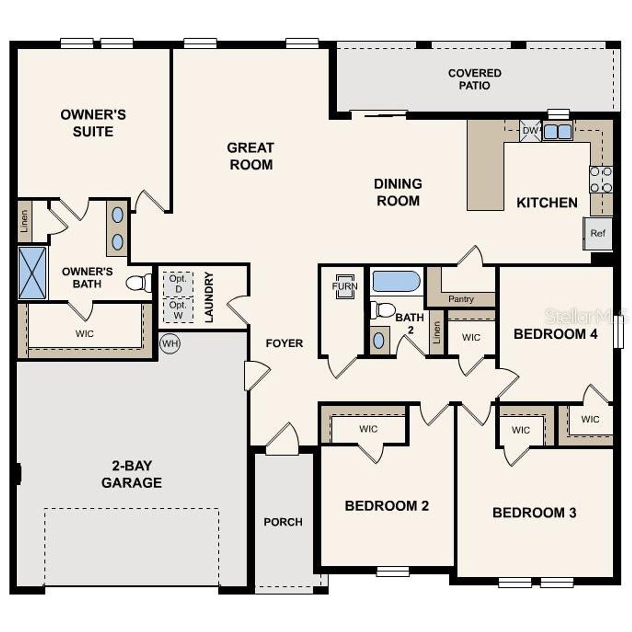 2D floor plan layout of this home in , Ocala, FL (Image 2).