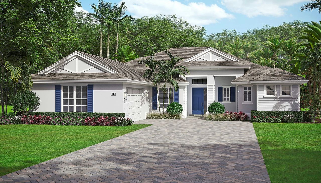 2D floor plan layout for the Weston by GHO Homes in High Pointe, Vero Beach, FL (Image 2).