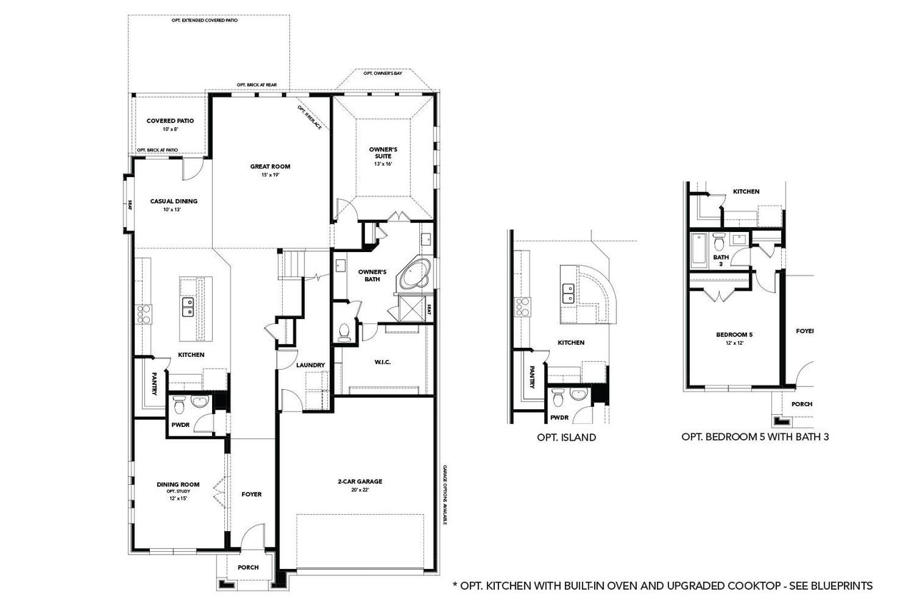 2D floor plan layout of this home in Sunfield, Buda, TX (Image 2).