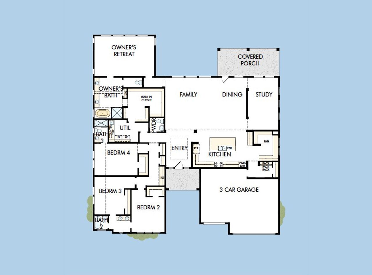2D floor plan layout for the The Bordano by David Weekley Homes in Briarley, Montgomery, TX (Image 2). 2D floor plan layout for the The Bordano by David Weekley Homes in Briarley, Montgomery, TX (Image 2).