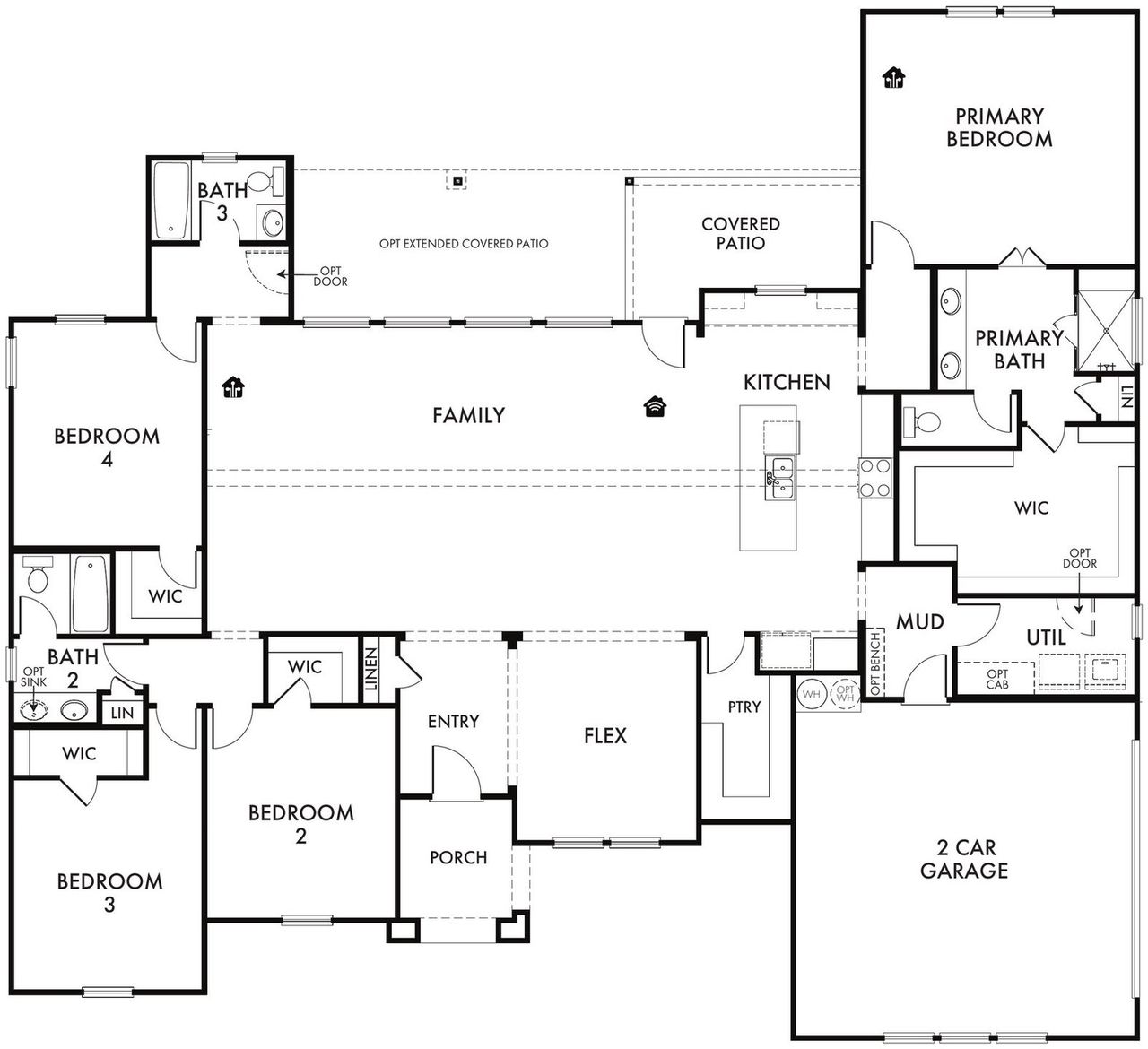 2D floor plan layout of this home in Estates of Palmer, Waxahachie, TX (Image 2).