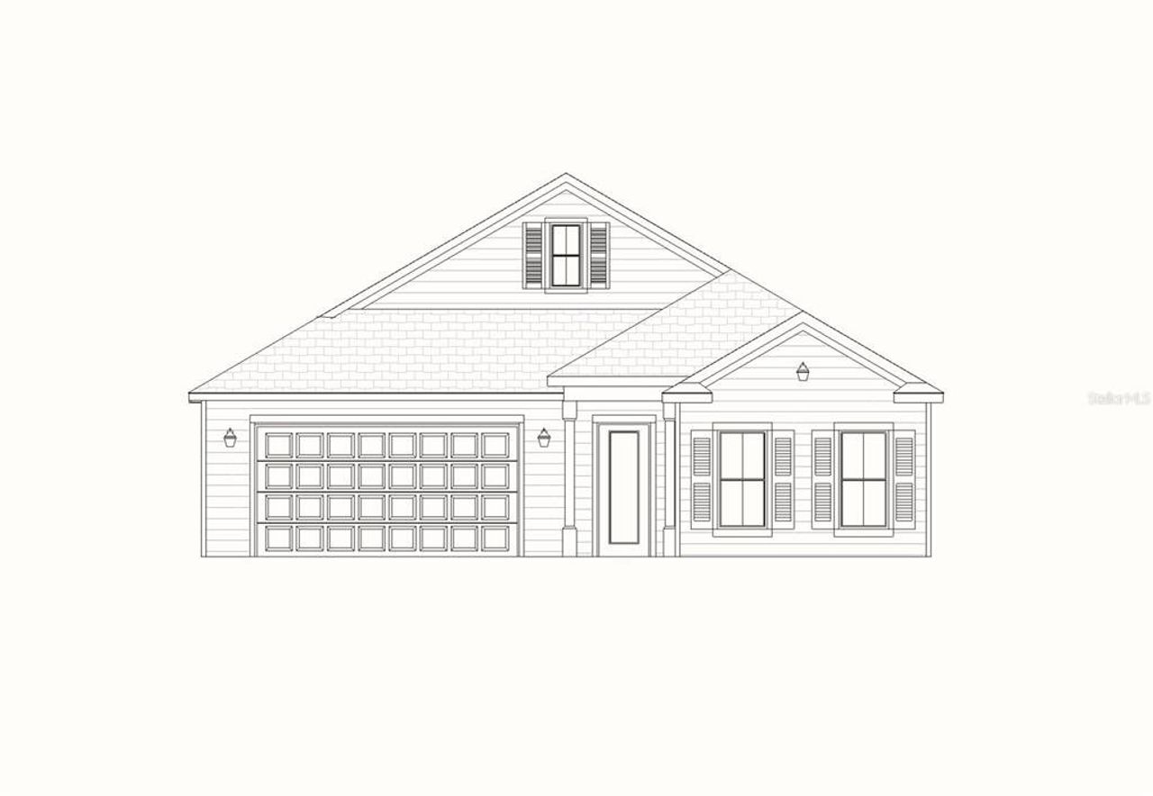 Exterior rendering of this home design in Fairway Pointe at West End, Newberry, FL (Image 2). Exterior rendering of this home design in Fairway Pointe at West End, Newberry, FL (Image 2).