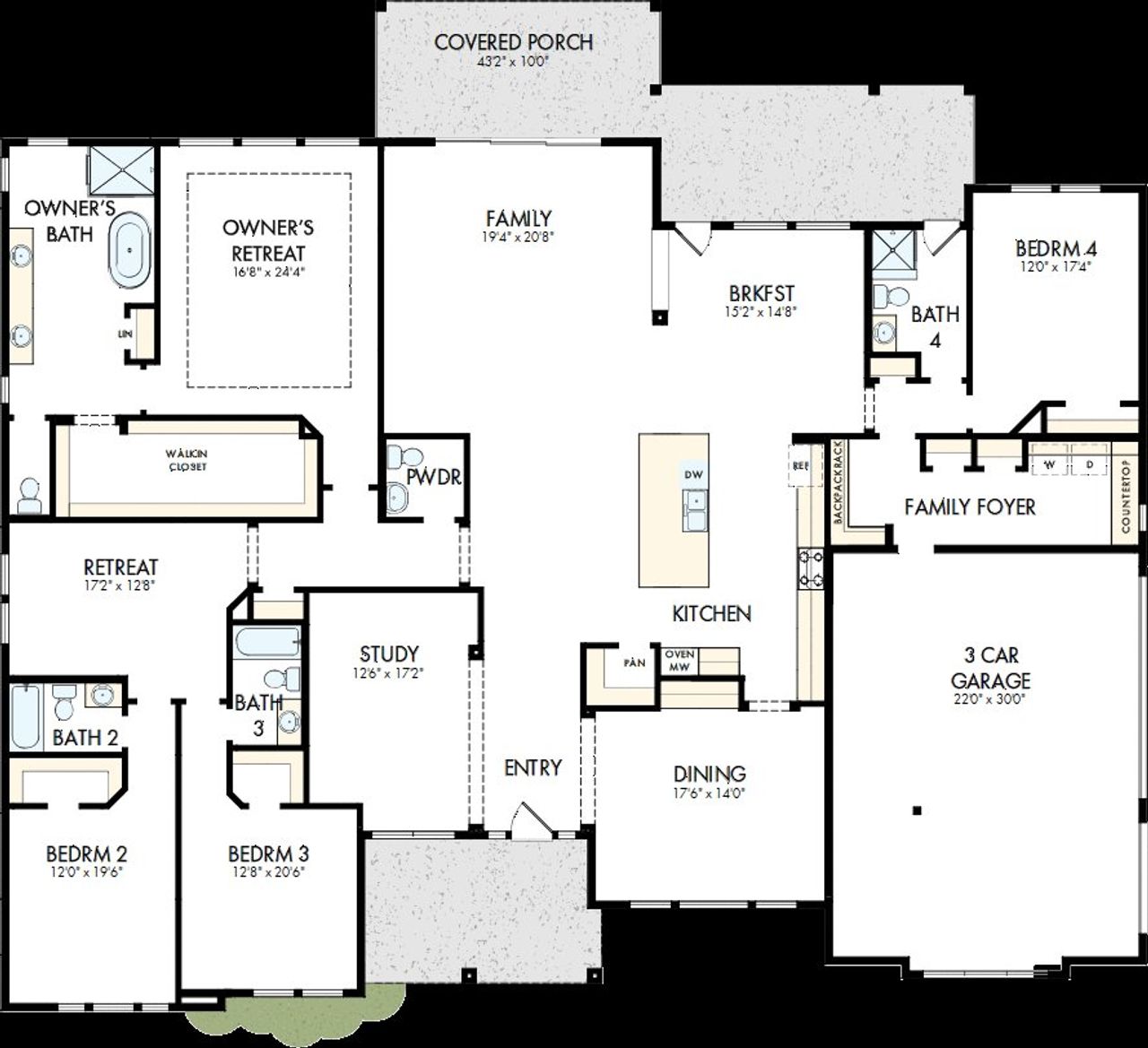 2D floor plan layout of this home in Leander Estates, Leander, TX (Image 2). 2D floor plan layout of this home in Leander Estates, Leander, TX (Image 2).