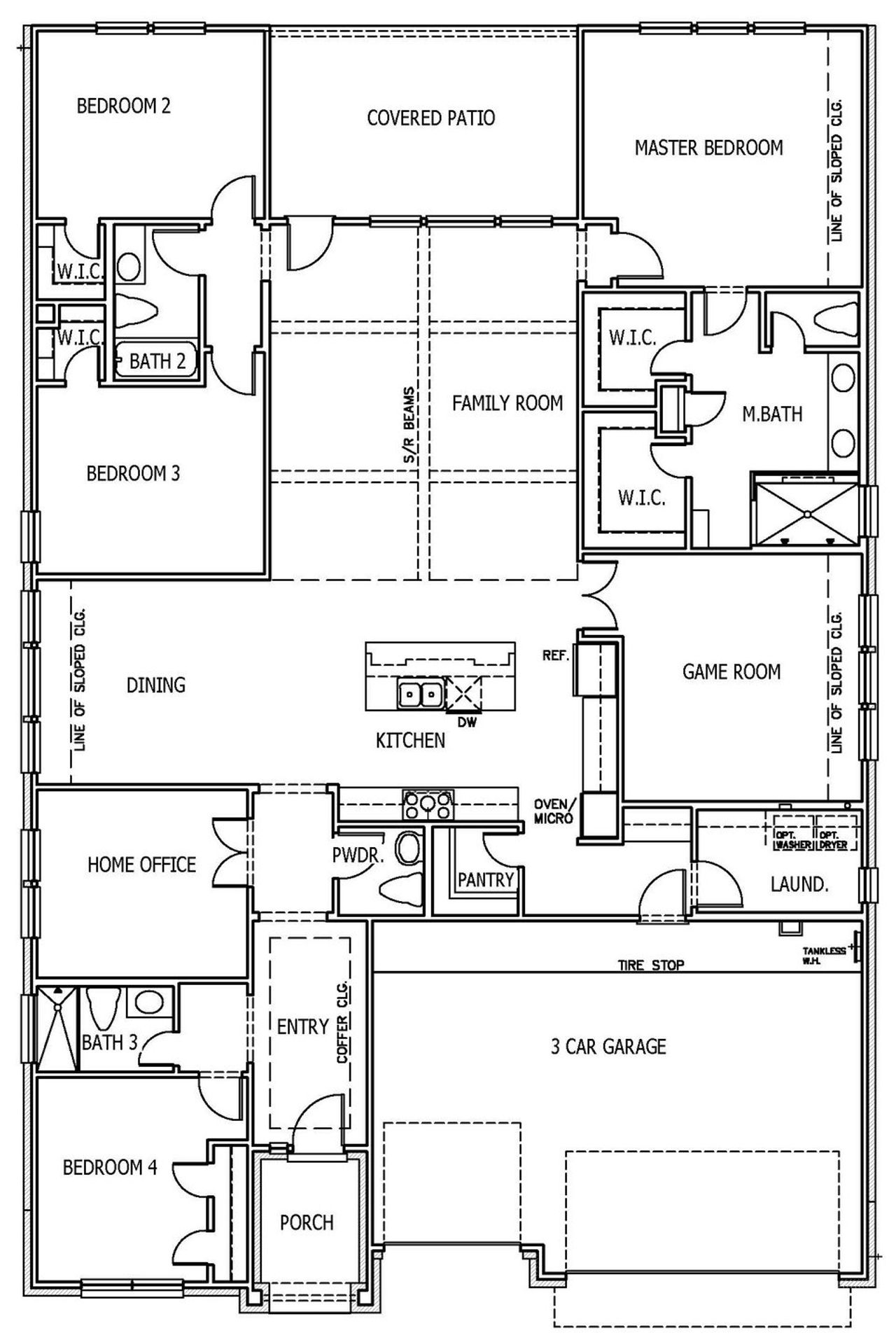 2D floor plan layout of this home in East View Farms, Georgetown, TX (Image 2).