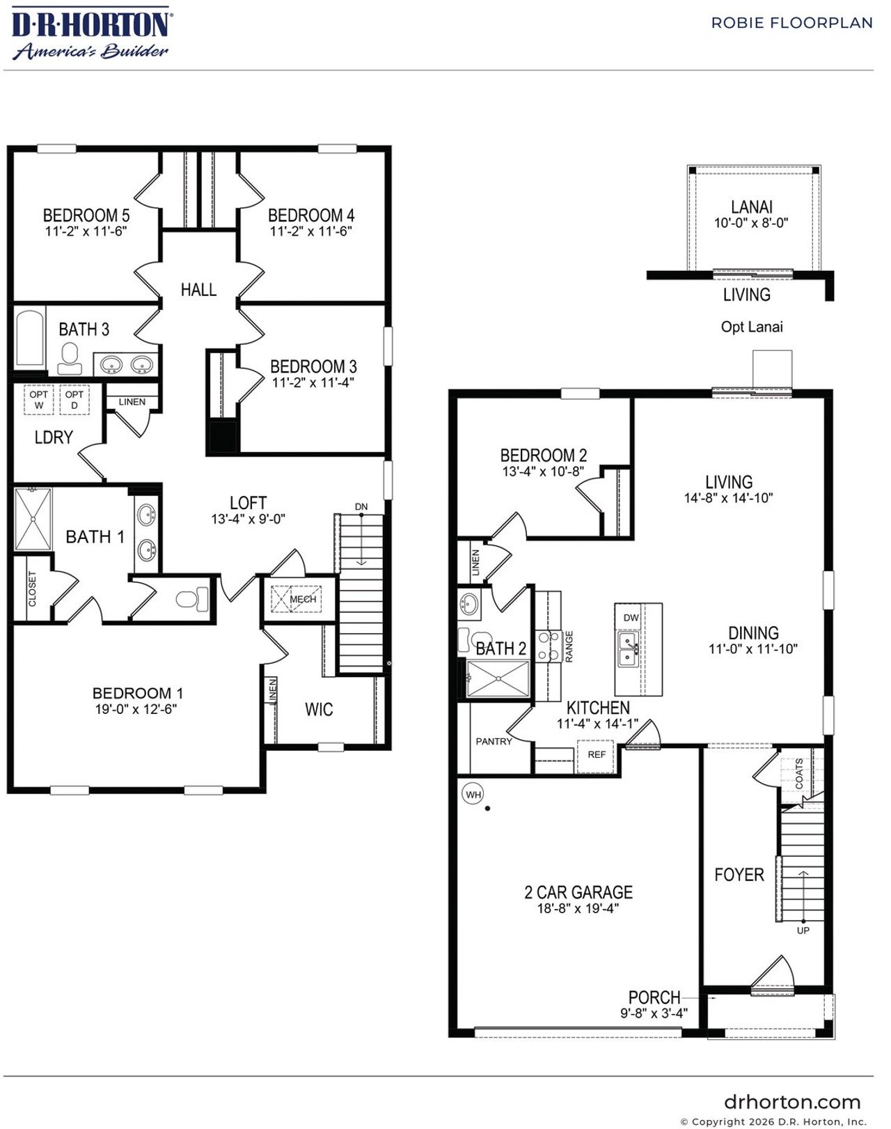 2D floor plan layout of this home in Cypress Bay West, Palm Bay, FL (Image 2).