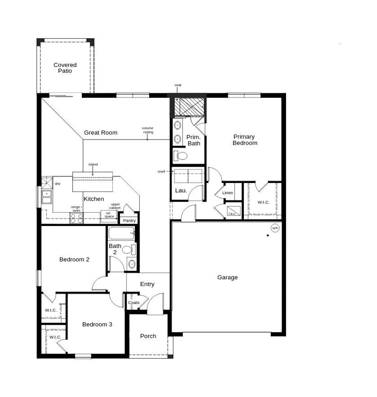 2D floor plan layout of this home in Coves of Estero Bay, Fort Myers, FL (Image 2).