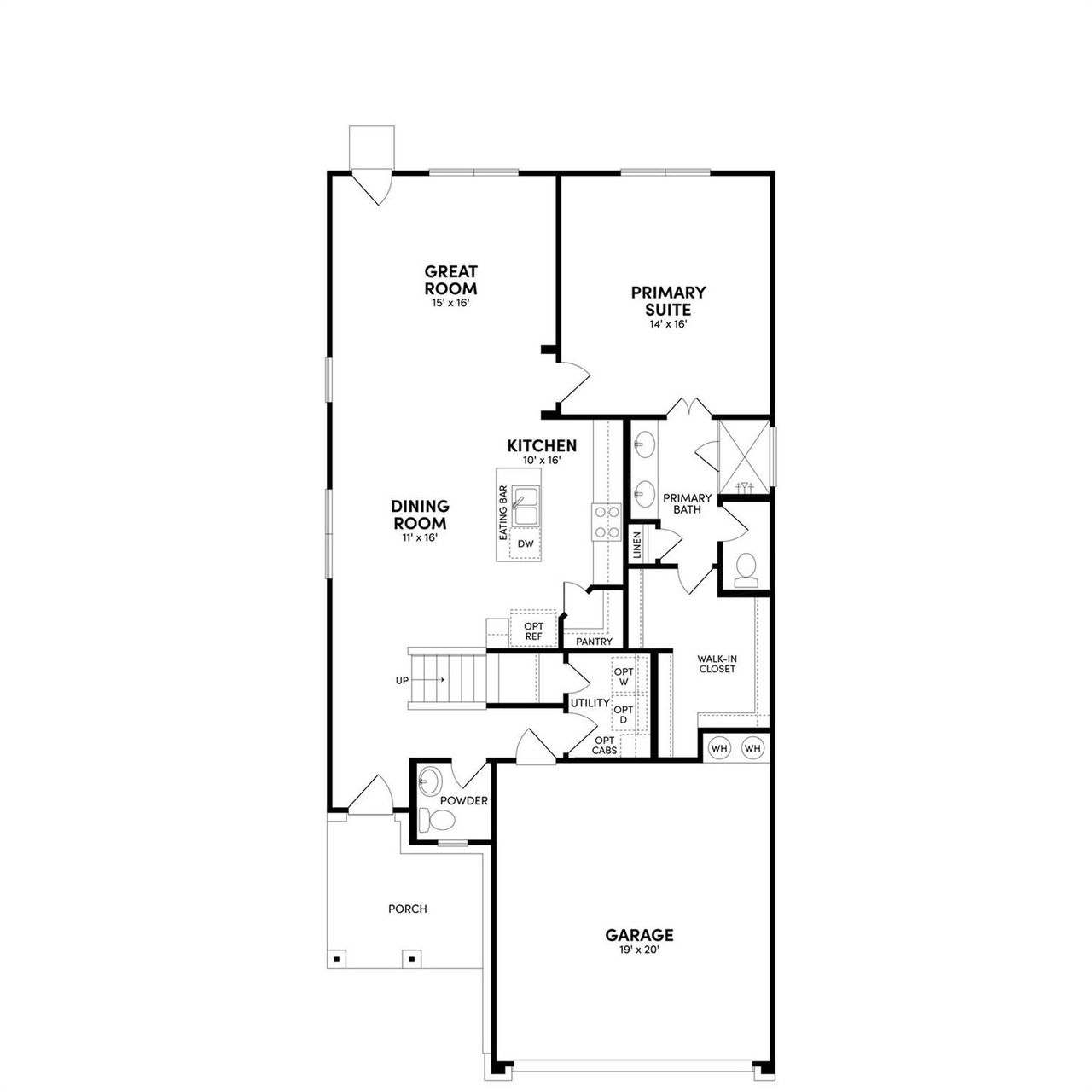 Discover a thoughtful layout featuring a great room, kitchen, primary suite, and garage, designed for comfortable living.