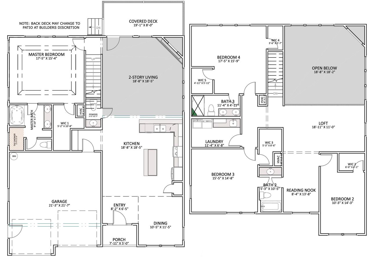 2D floor plan layout for the Ridge Elite by Enchanted Homes in Pointe Summit, Slater-Marietta, SC (Image 2).