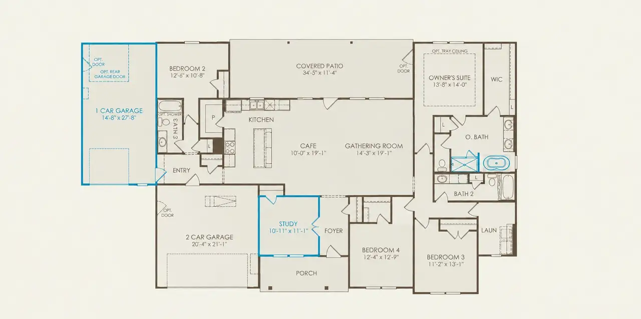 2D floor plan layout of this home in Wildwood Reserve, San Antonio, TX (Image 2). 2D floor plan layout of this home in Wildwood Reserve, San Antonio, TX (Image 2).
