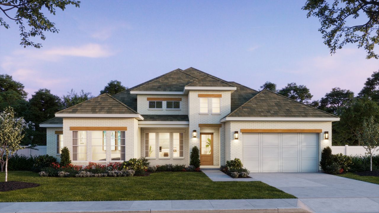 Representative exterior photo of a completed home built from the Dylan III by Southgate Homes in Prosper Ridge, Prosper, TX (Image 2).