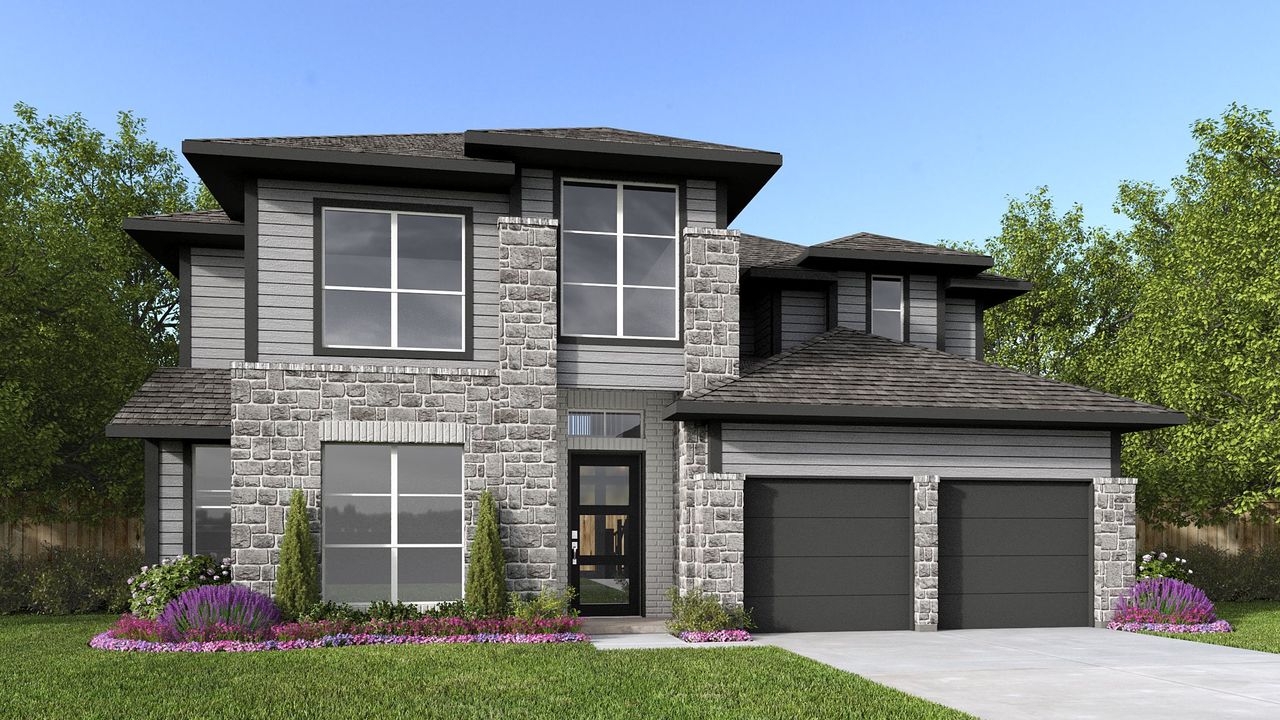 Representative exterior photo of a completed home built from the 3095C by Perry Homes in Colton, Todd Mission, TX (Image 2).