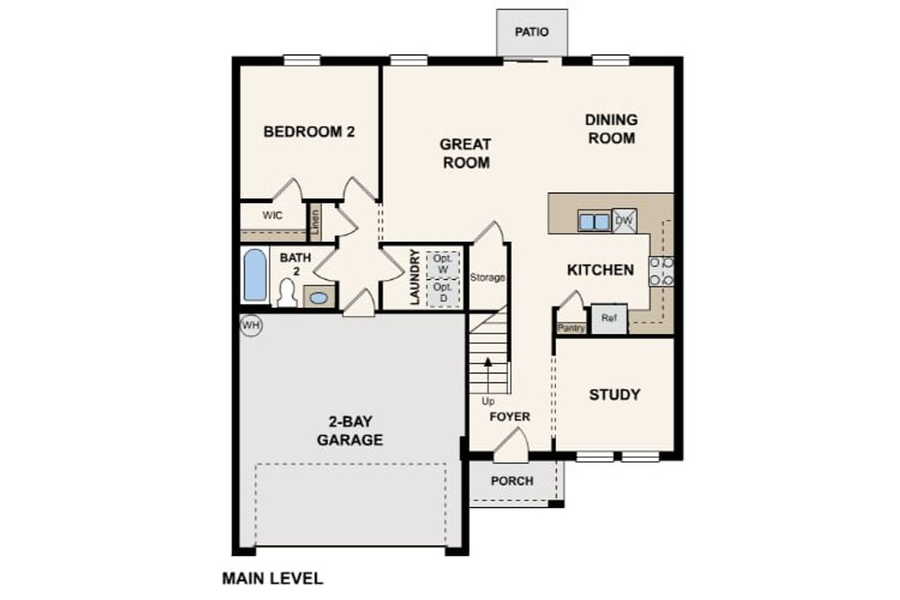 2D floor plan layout for the Marshfield by Century Complete in Belle Lago, Lake Wales, FL (Image 2). 2D floor plan layout for the Marshfield by Century Complete in Belle Lago, Lake Wales, FL (Image 2).
