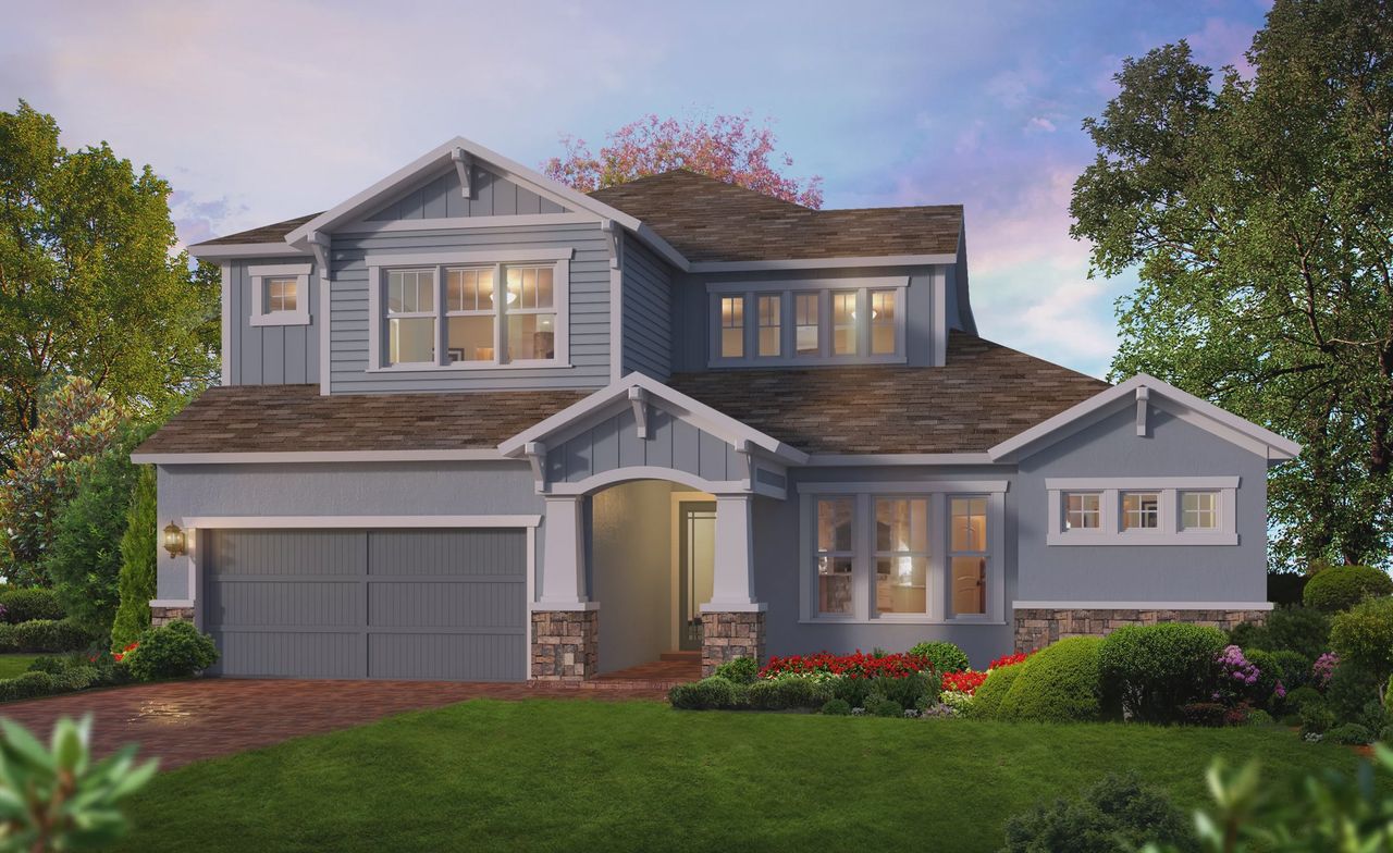 Representative exterior photo of a completed home built from the Palos Verdes - Elite Series | 60' Wide Lots by ICI Homes in Veranda Bay, Flagler Beach, FL (Image 2). Representative exterior photo of a completed home built from the Palos Verdes - Elite Series | 60' Wide Lots by ICI Homes in Veranda Bay, Flagler Beach, FL (Image 2).