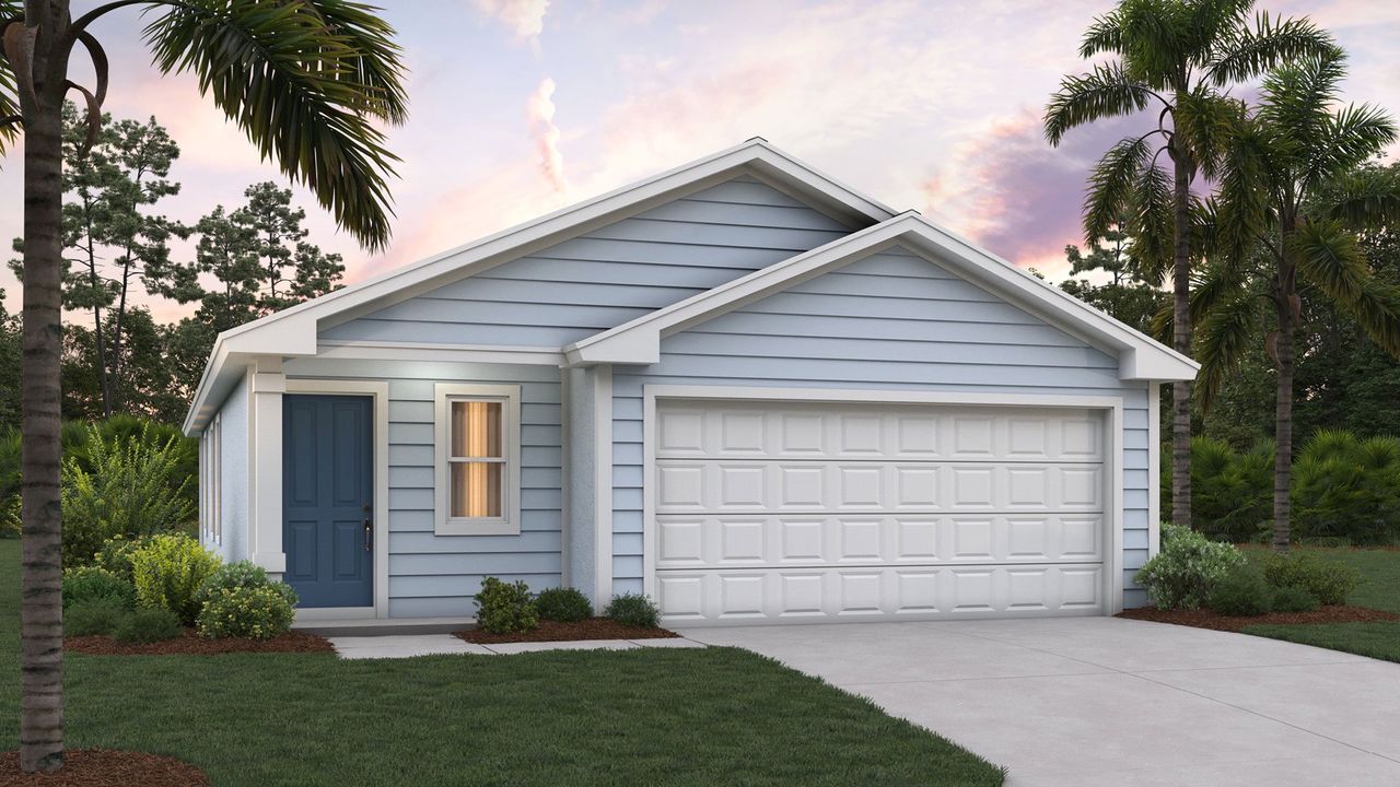 Representative exterior photo of a completed home built from the Downing+ by D.R. Horton in Copes Landing, Jacksonville, FL (Image 2).
