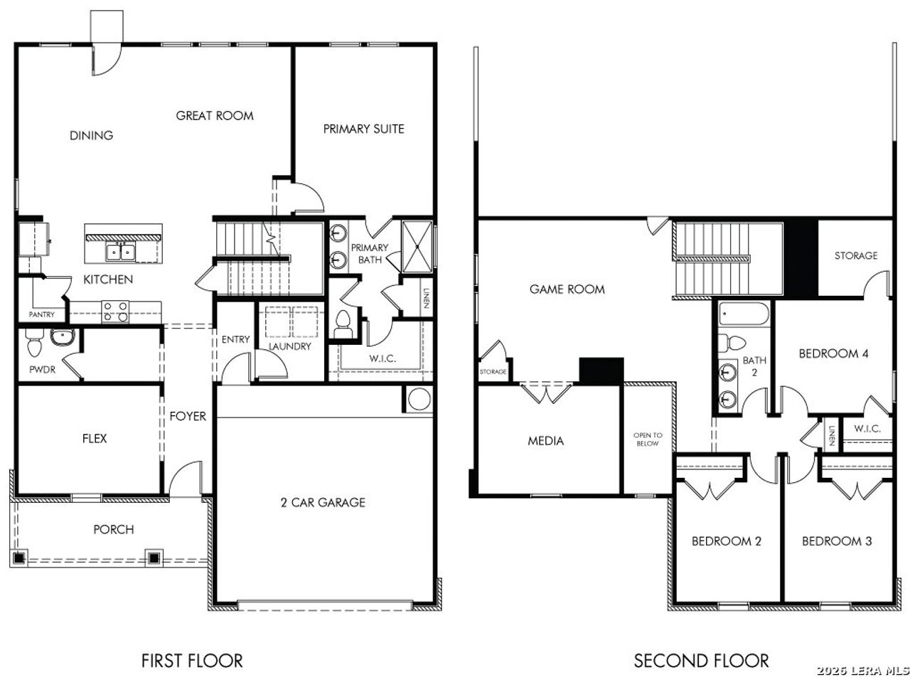 2D floor plan layout of this home in Royal Crest, San Antonio, TX (Image 2).