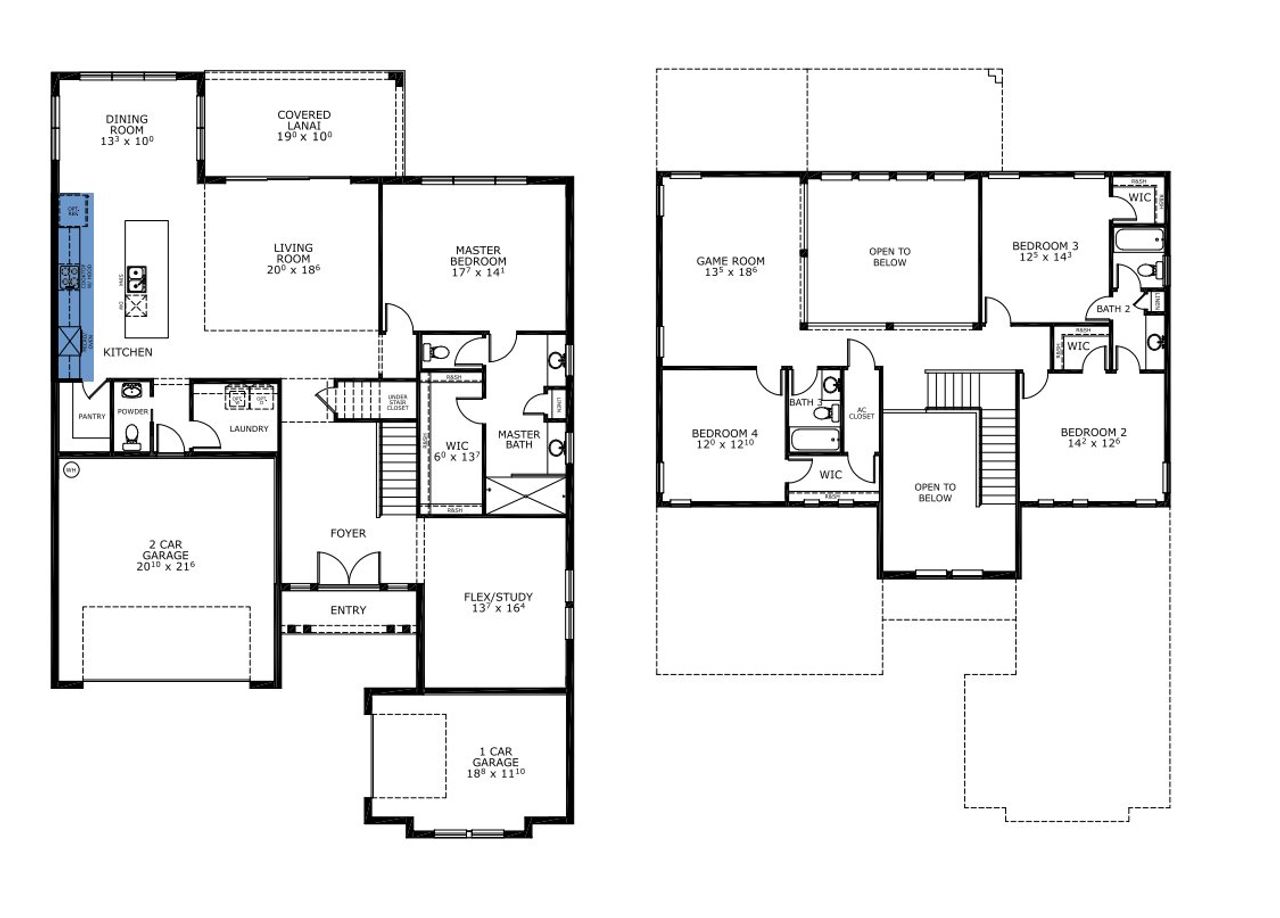 2D floor plan layout for the Brooklyn by ICI Homes in Weslyn Park at Sunbridge, Lake Mary Jane, FL (Image 2). 2D floor plan layout for the Brooklyn by ICI Homes in Weslyn Park at Sunbridge, Lake Mary Jane, FL (Image 2).