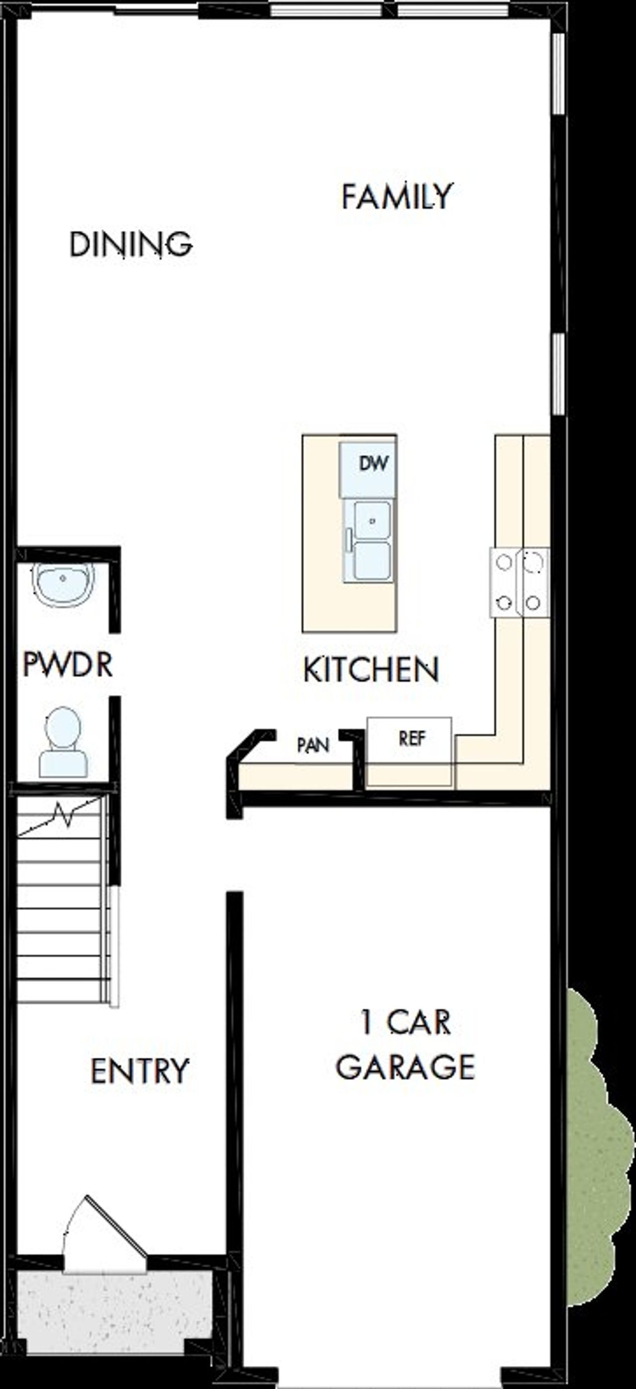 2D floor plan layout of this home in Nexus Townhomes, Gallatin, TN (Image 2).