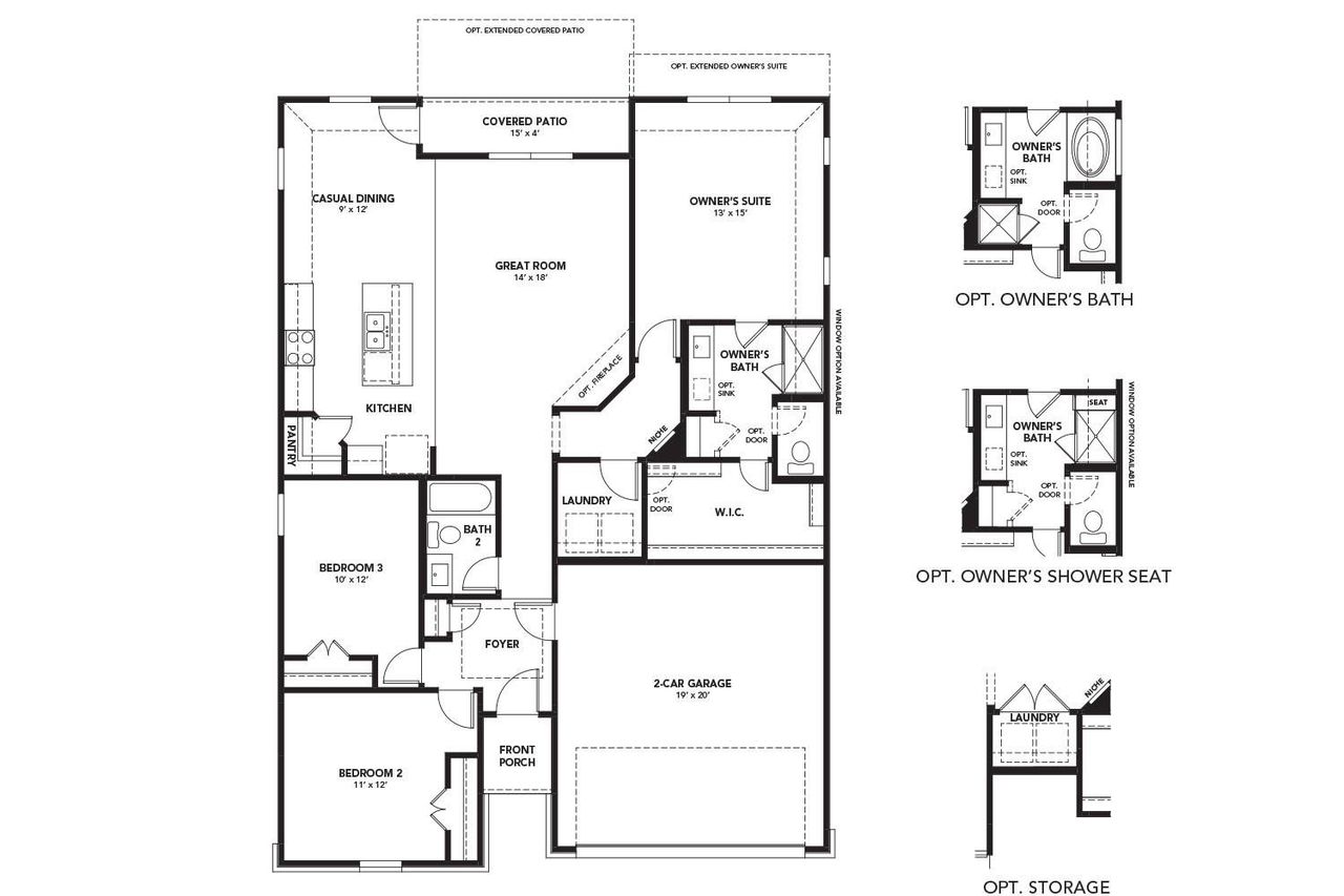 2D floor plan layout of this home in Carillon, Manor, TX (Image 2).