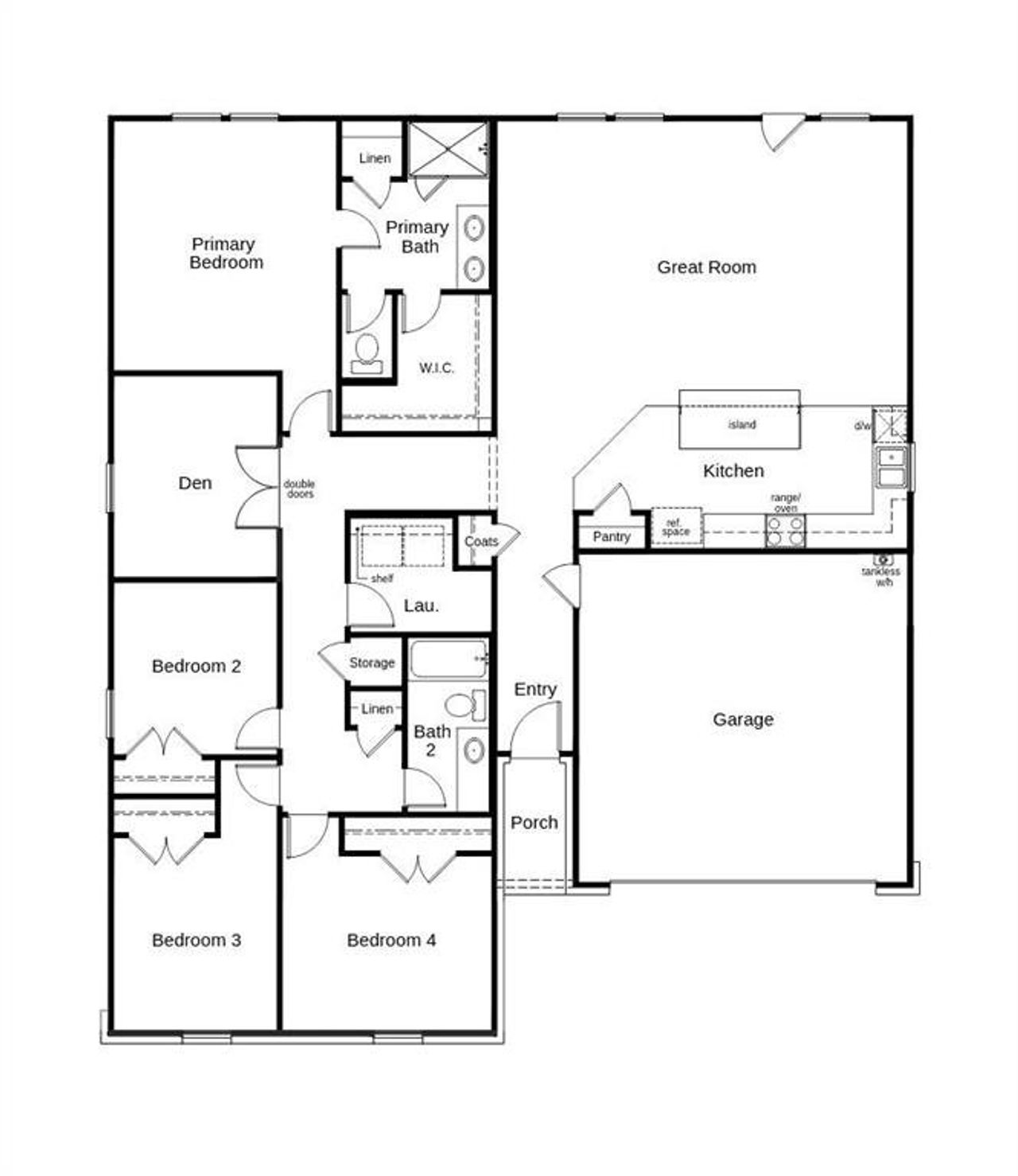 2D floor plan layout of this home in Heartland Signature, Crandall, TX (Image 2).