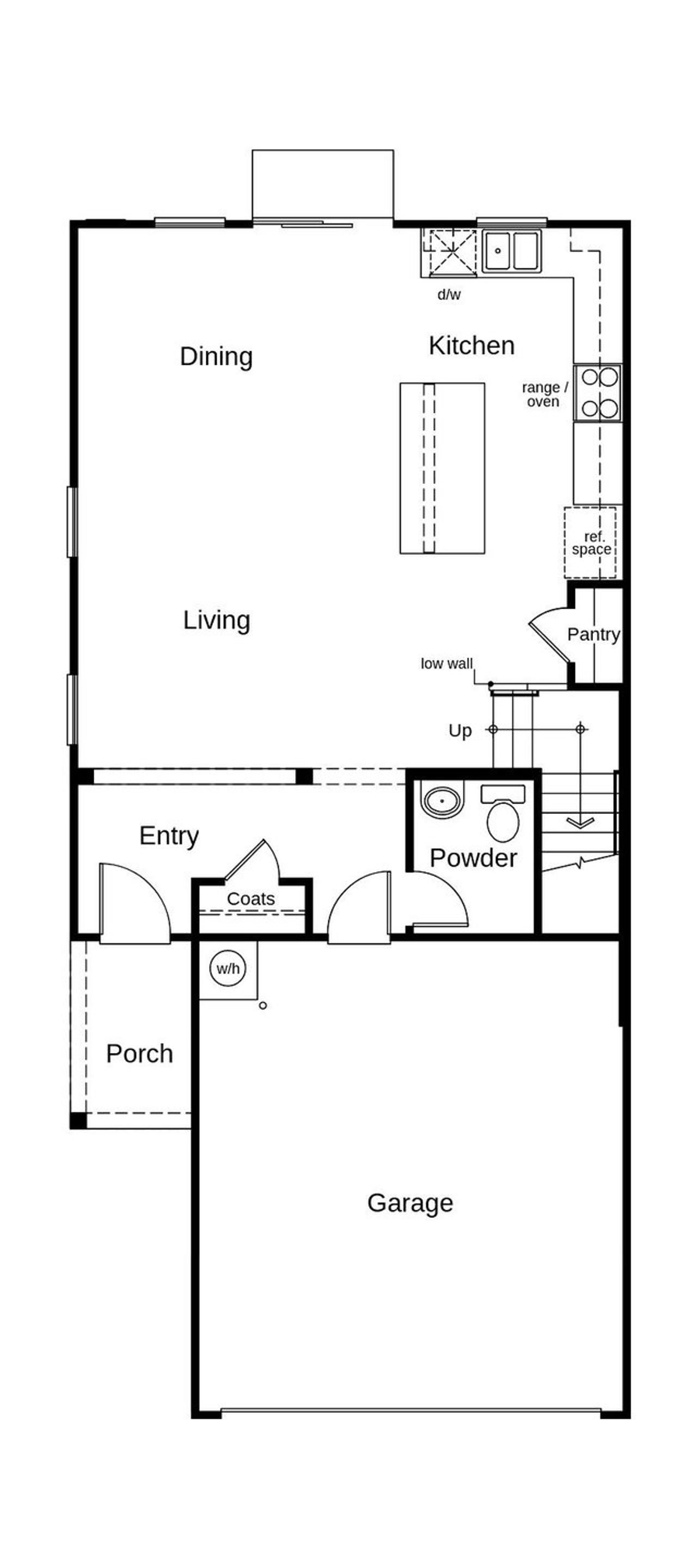 2D floor plan layout of this home in Brooks Mill - Reserve Series, Durham, NC (Image 2).