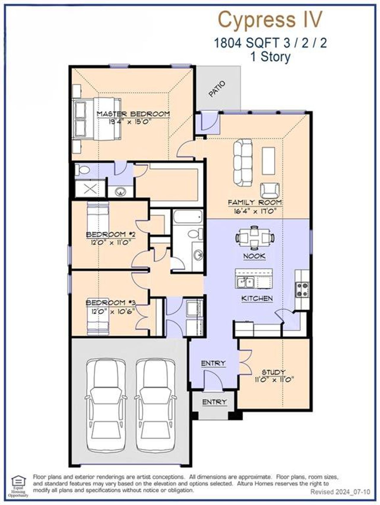 Cypress IV Floor Plan - Representative