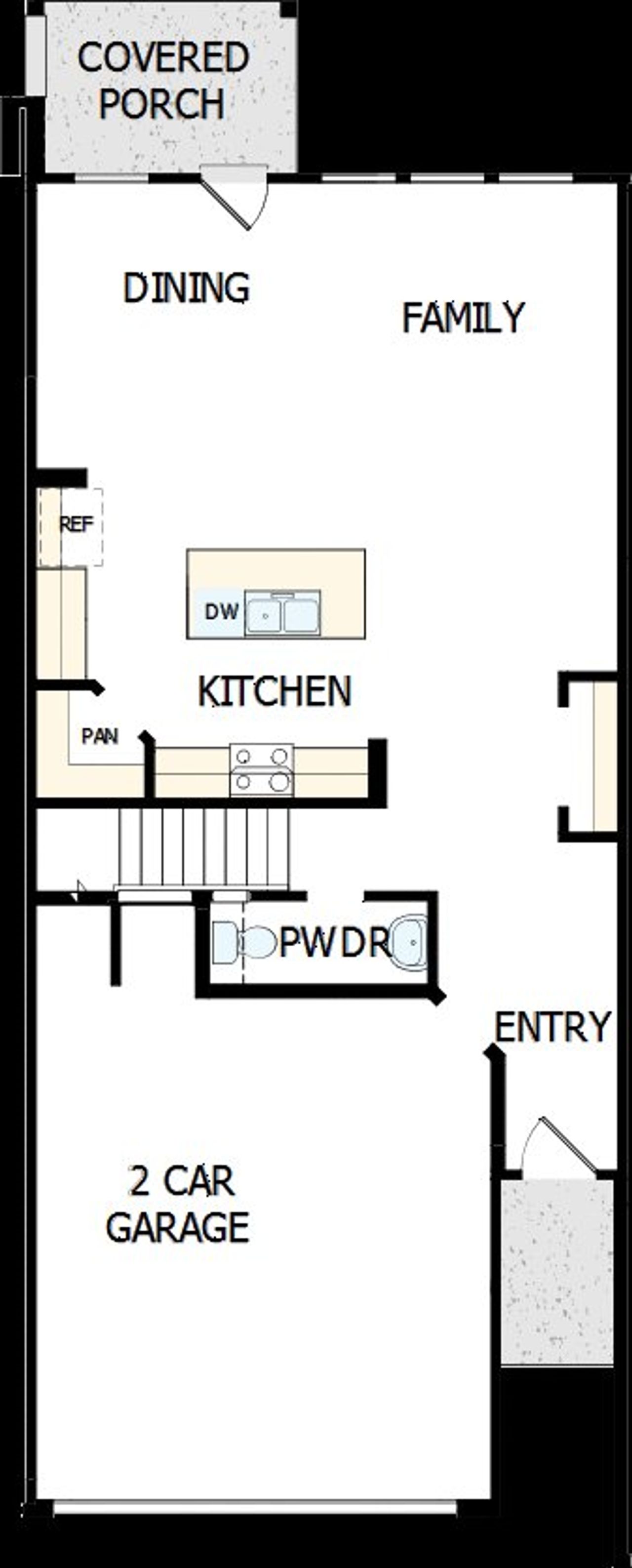 2D floor plan layout of this home in Westview Towns, Waxhaw, NC (Image 2).