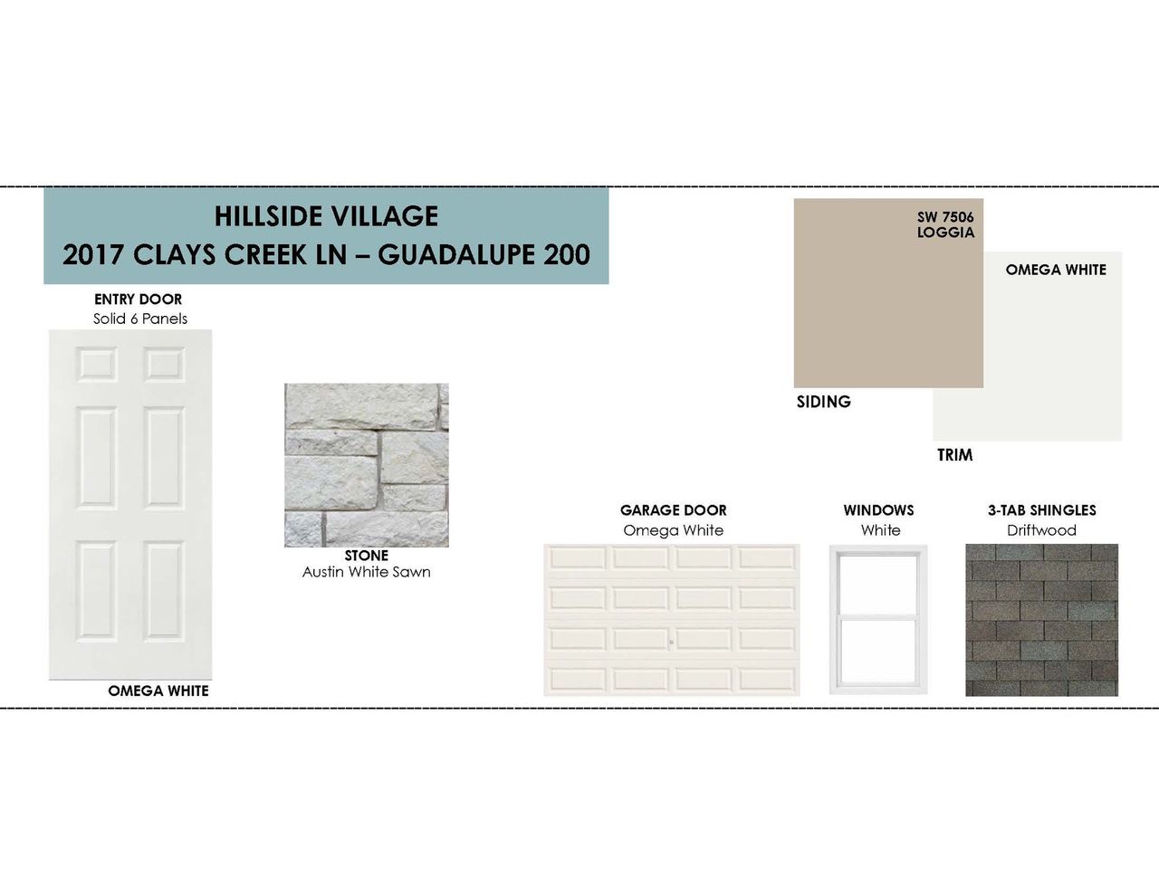 Sample of building materials used in homes in Hillside Village, Temple (Image 2).
