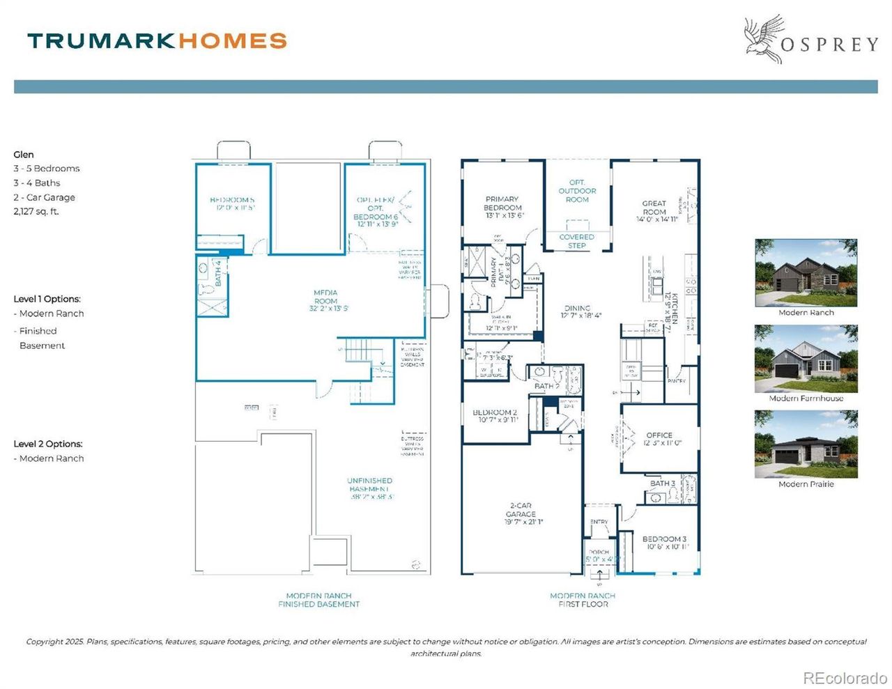 2D floor plan layout of this home in , Parker, CO (Image 2).