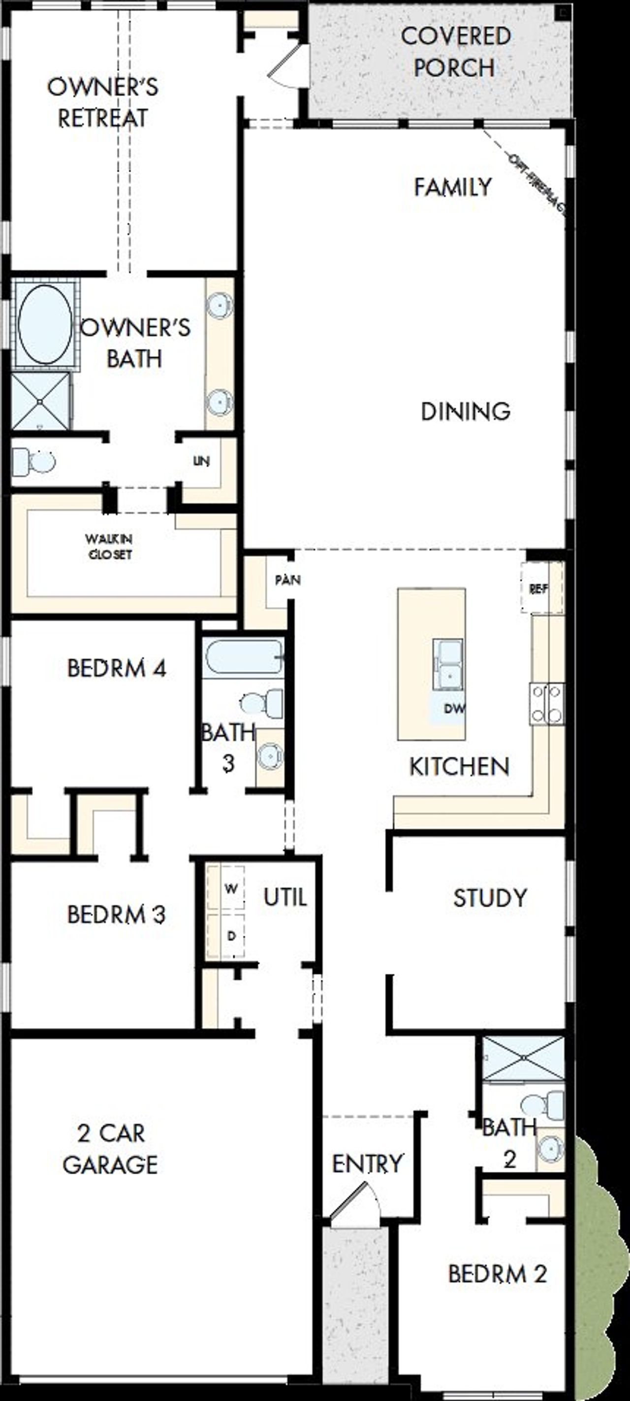 2D floor plan layout of this home in The Colony, Bastrop, TX (Image 2).