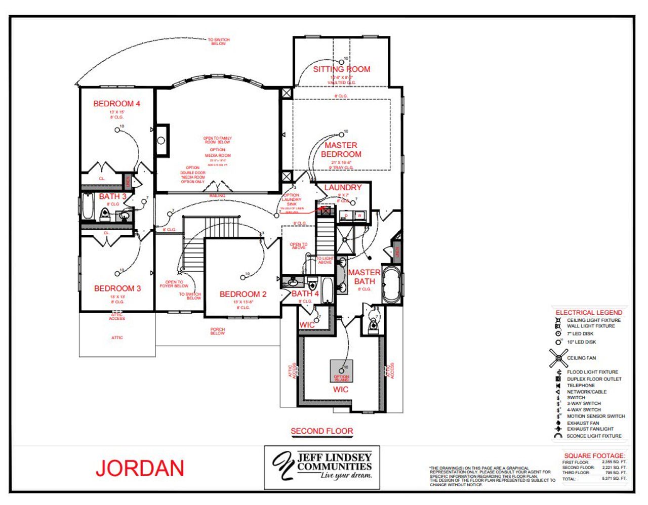 2D floor plan layout for the Jordan F by Jeff Lindsey Communities in Ellerbe, Newnan, GA (Image 2).