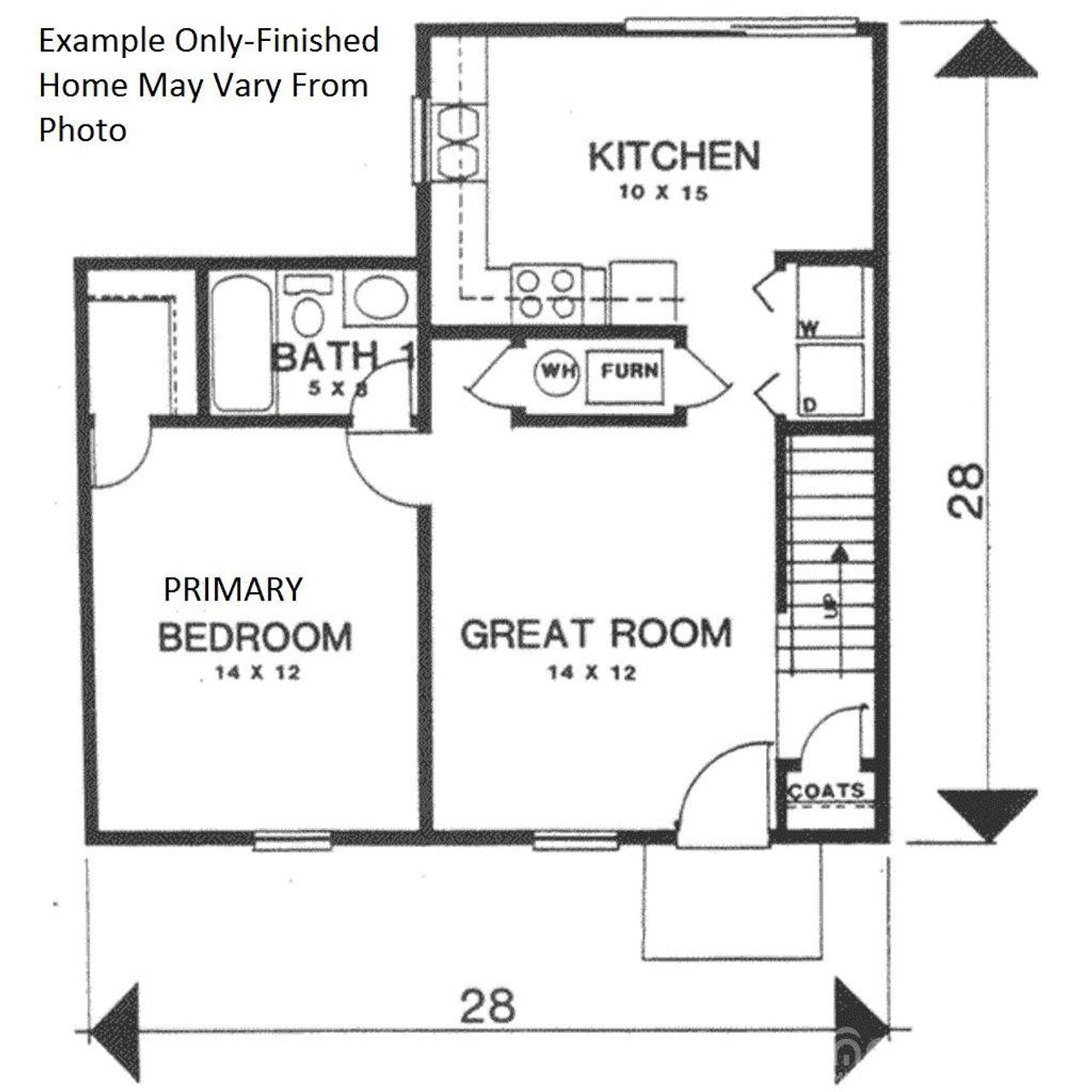 Example only.  Finished home may vary from photo.
