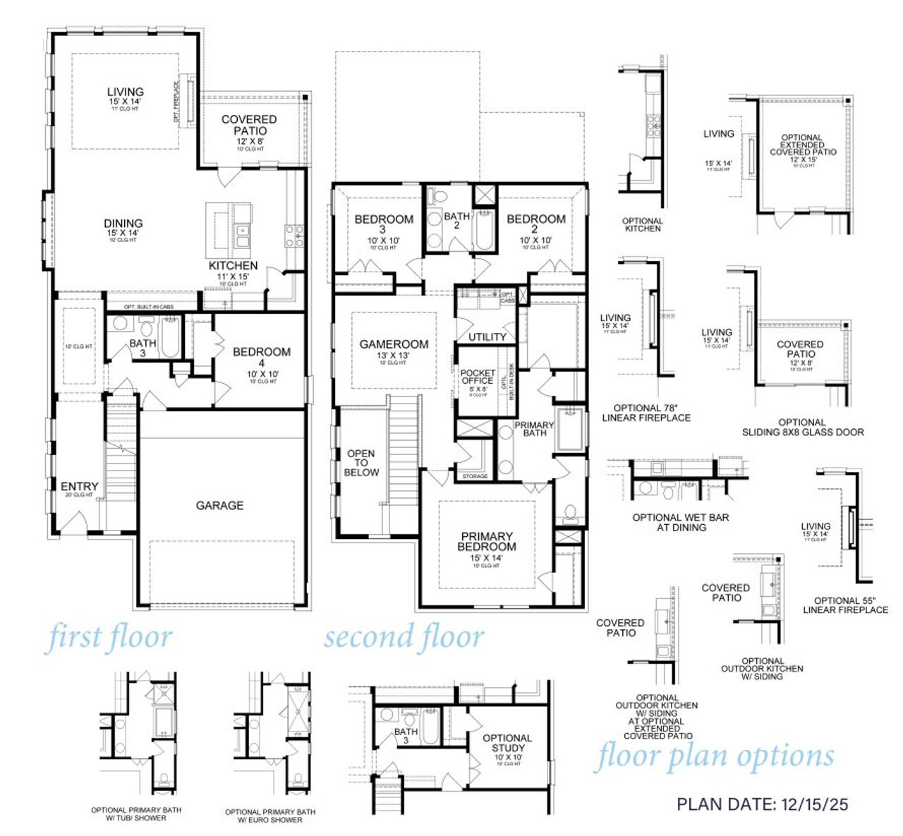 2D floor plan layout for the Linden 2428 by J. Patrick Homes in Grange 40' Homesites, Katy, TX (Image 2). 2D floor plan layout for the Linden 2428 by J. Patrick Homes in Grange 40' Homesites, Katy, TX (Image 2).