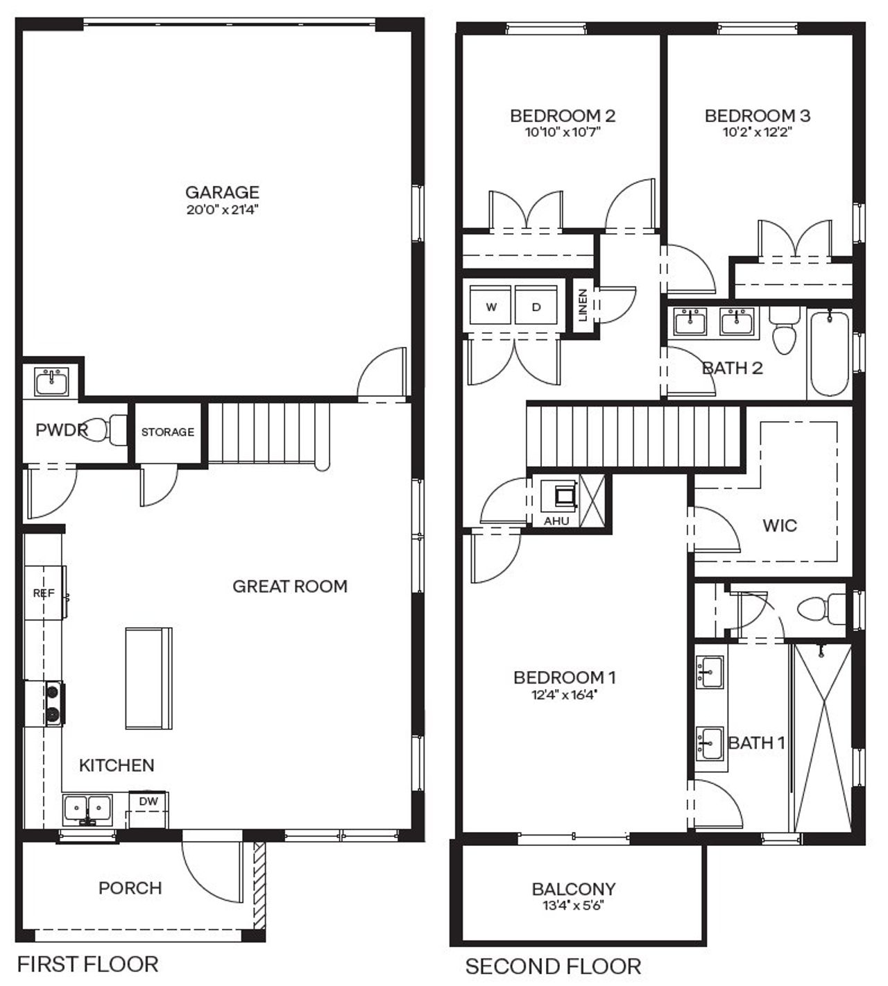 2D floor plan layout for the Broadbill by D.R. Horton in Sailfish Cay, Stuart, FL (Image 2).